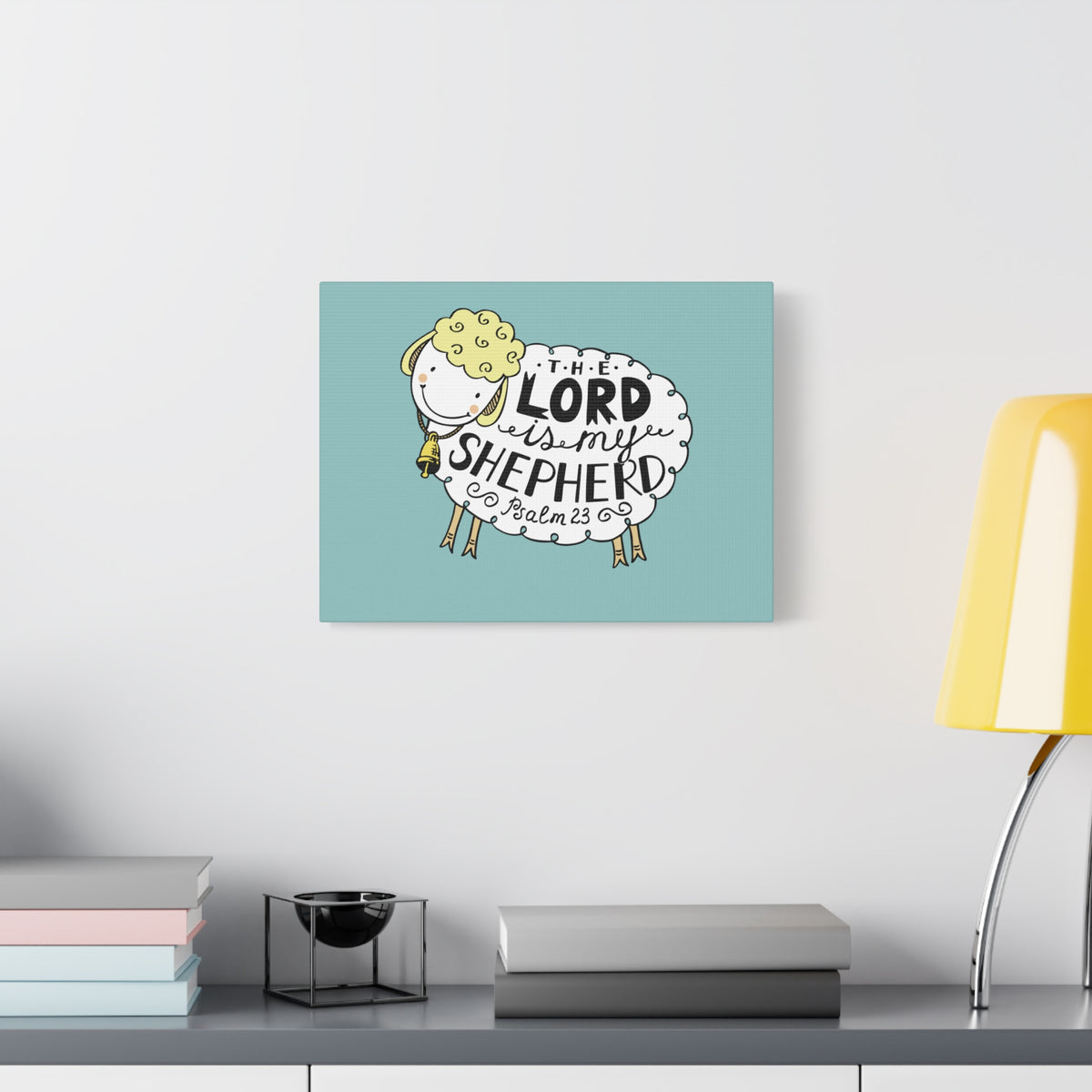 Scripture Canvas My Shepherd Sheep Psalm 23 Christian Wall Art Bible Verse Print Ready to Hang-Express Your Love Gifts