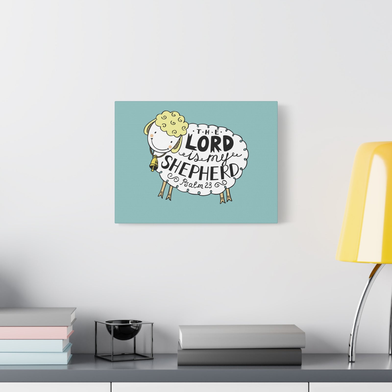 Scripture Canvas My Shepherd Sheep Psalm 23 Christian Wall Art Bible Verse Print Ready to Hang-Express Your Love Gifts