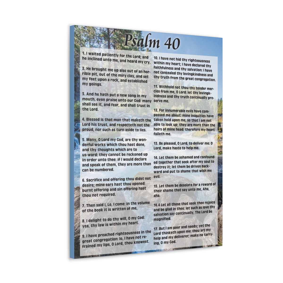 Scripture Canvas My Deliverer Heard Me Psalm 40:8 Colored Christian Wall Art Print Ready to Hang-Express Your Love Gifts