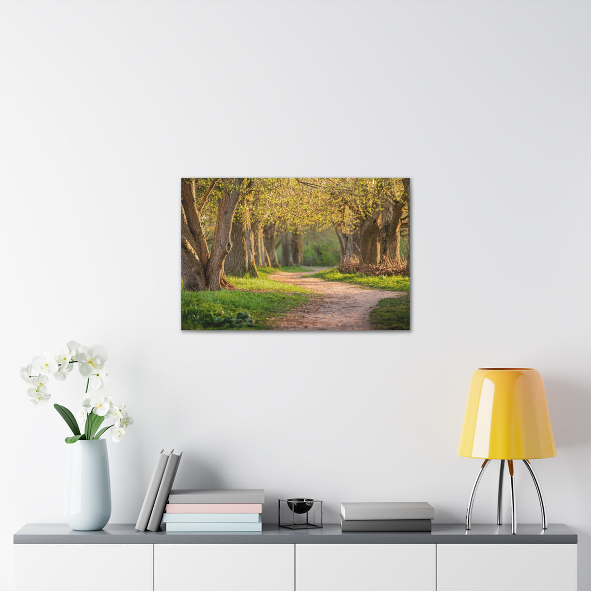 Tree Green Path Forest Nature Wilderness Photography Canvas Wall Art for Home Decor Ready-to-Hang-Express Your Love Gifts