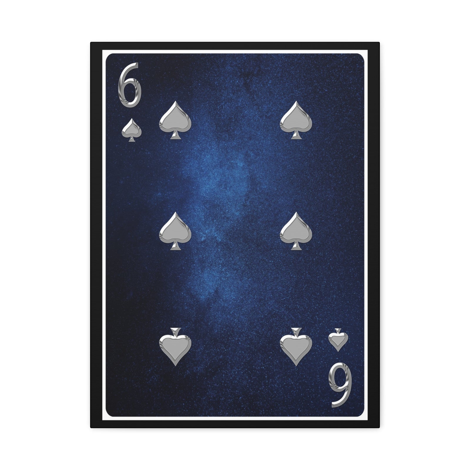 Six Of Spades Space Background Playing Card Canvas Wall Art for Home Decor Ready-to-Hang-Express Your Love Gifts