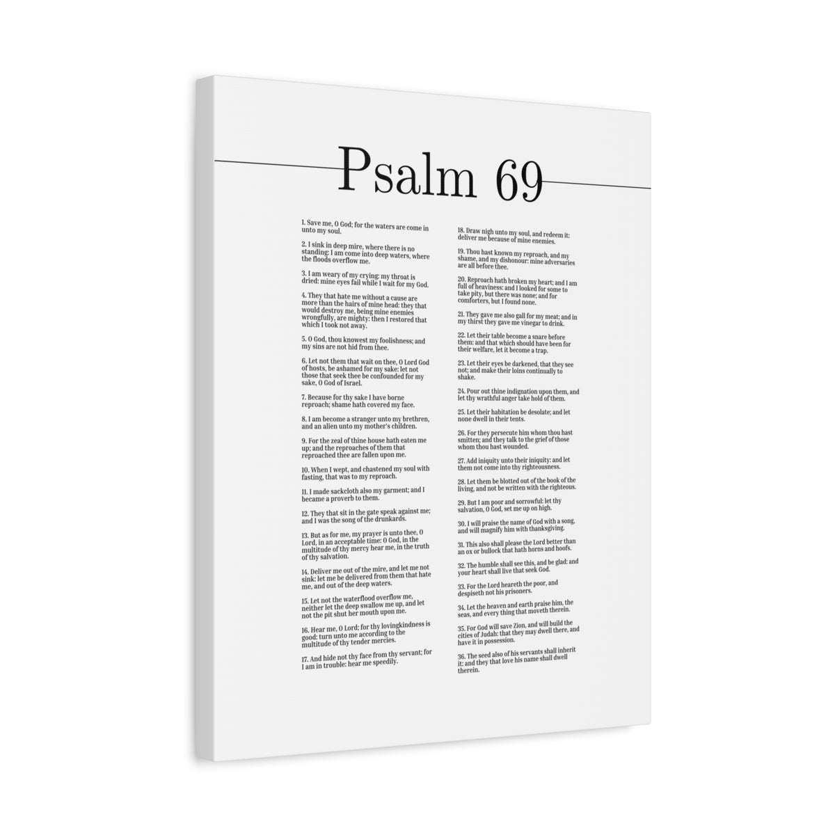 Scripture Canvas O Lord, God Of Hosts Psalm 69 Christian Wall Art Bible Verse Print Ready to Hang-Express Your Love Gifts