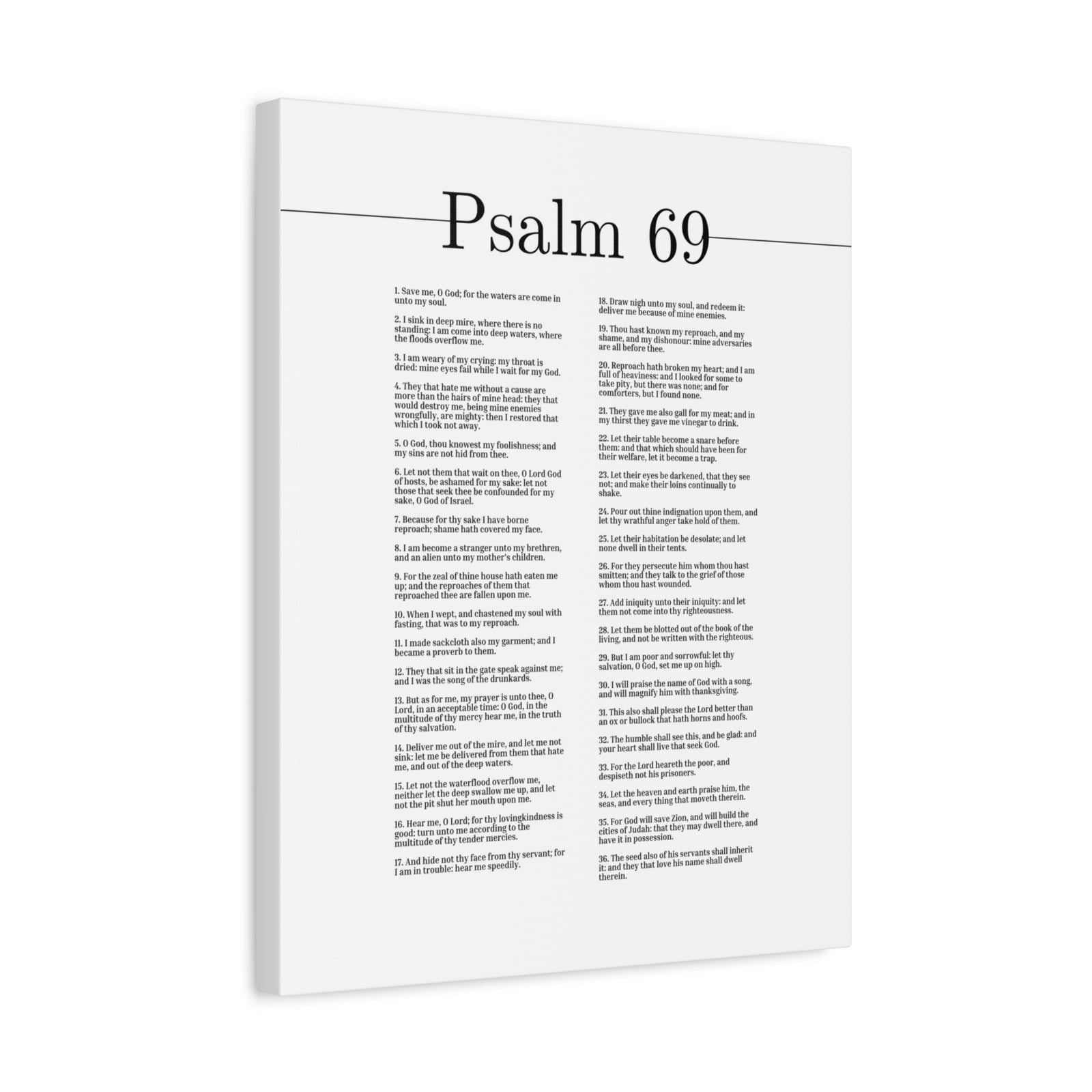 Scripture Canvas O Lord, God Of Hosts Psalm 69 Christian Wall Art Bible Verse Print Ready to Hang-Express Your Love Gifts