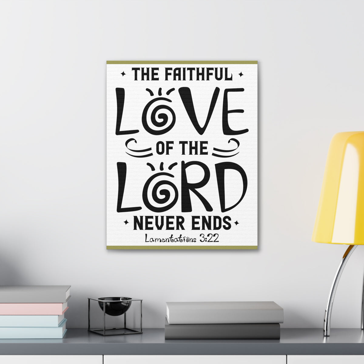 Scripture Canvas The Faithful Love Of The Lord Lamentations 3:22 Christian Wall Art Bible Verse Print Ready To Hang-Express Your Love Gifts