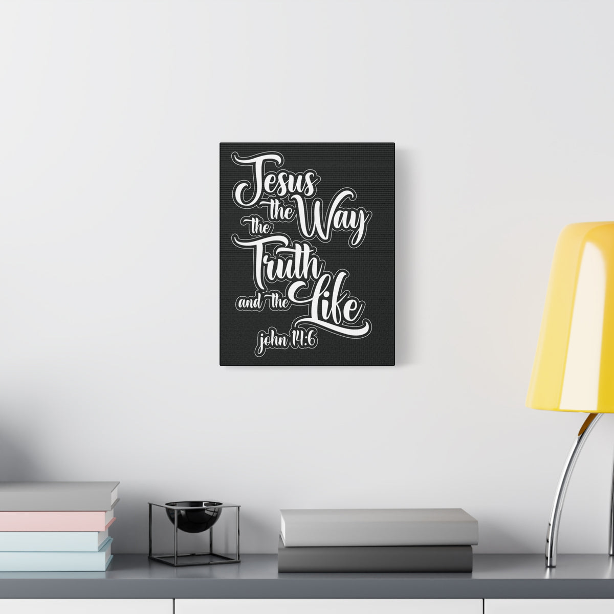 Scripture Walls Jesus The Way The Truth And The Life John 14:6 Black and White Bible Verse Canvas Christian Wall Art Ready To Hang-Express Your Love Gifts