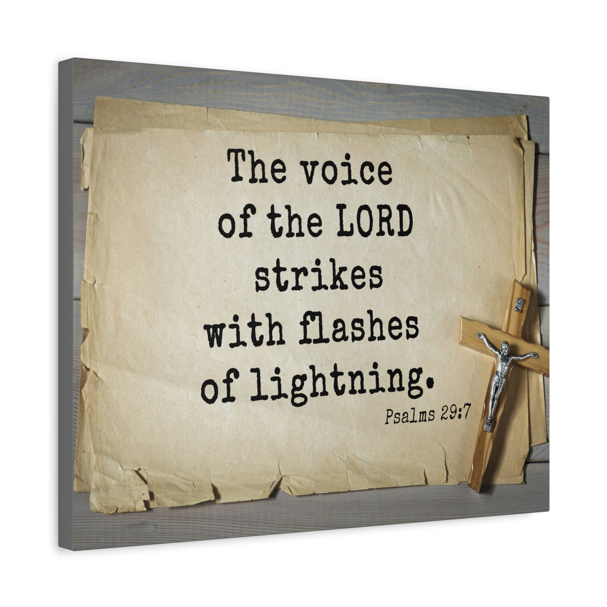 Scripture Walls Voice Of The Lord Psalms 29:7 Bible Verse Canvas Christian Wall Art Ready to Hang-Express Your Love Gifts