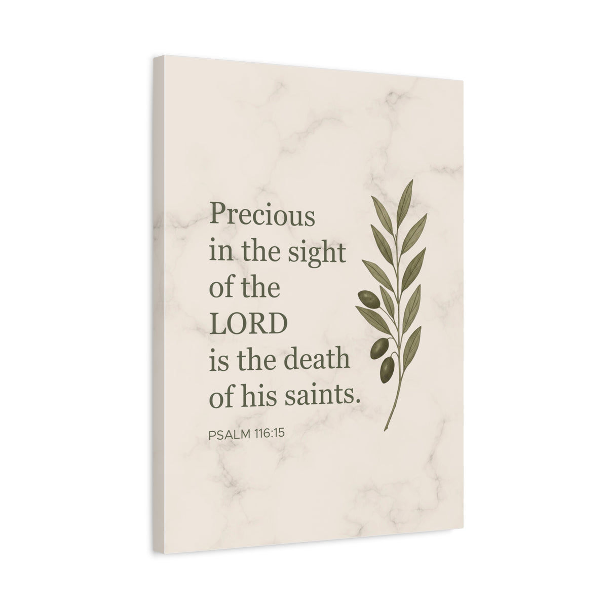 Scripture Canvas Precious in the Sight of the Lord Psalm 116:15 Christian Wall Art Bible Verse Print Ready to Hang-Express Your Love Gifts