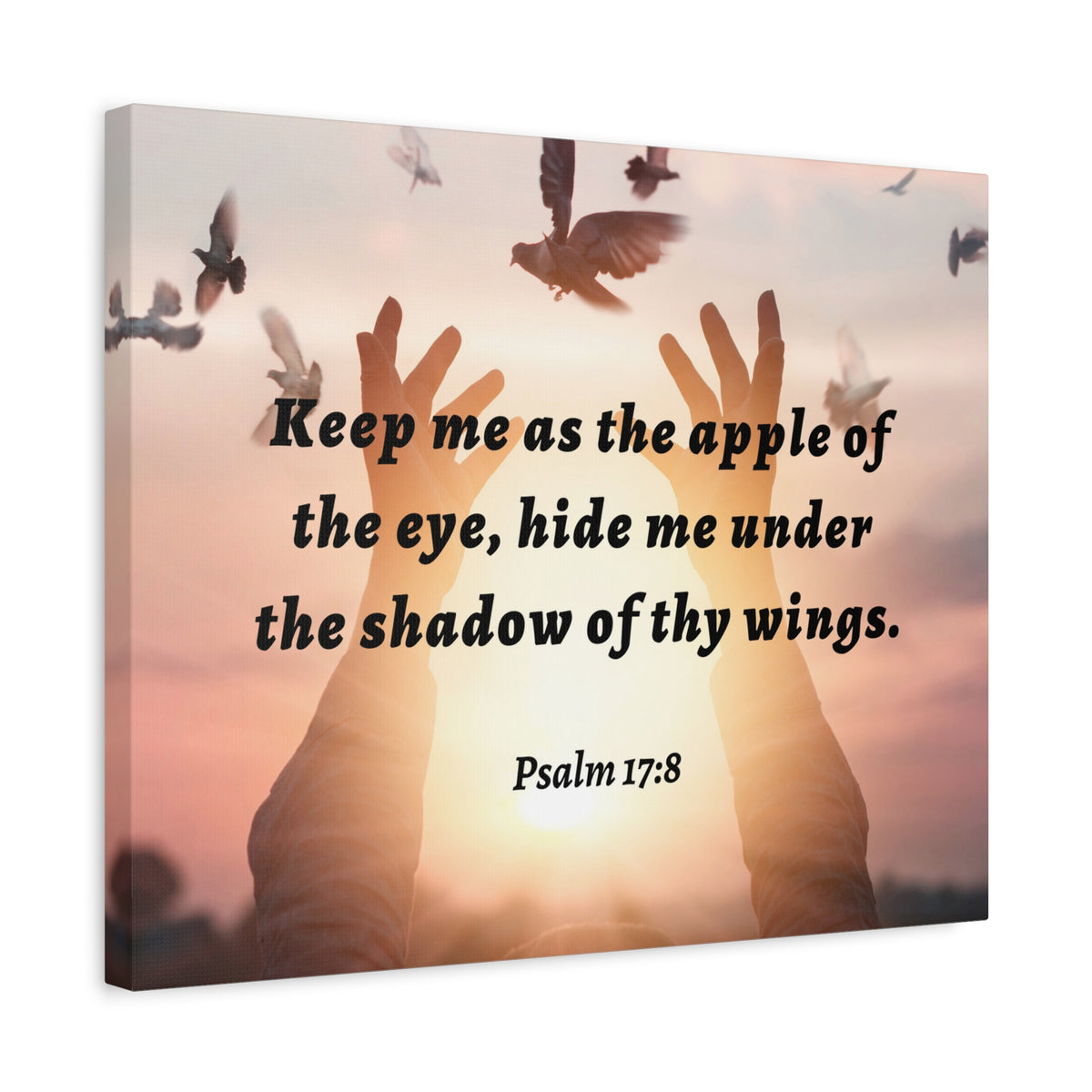 Scripture Walls Thy Wings Psalm 17:8 Bible Verse Canvas Christian Wall Art Ready to Hang-Express Your Love Gifts