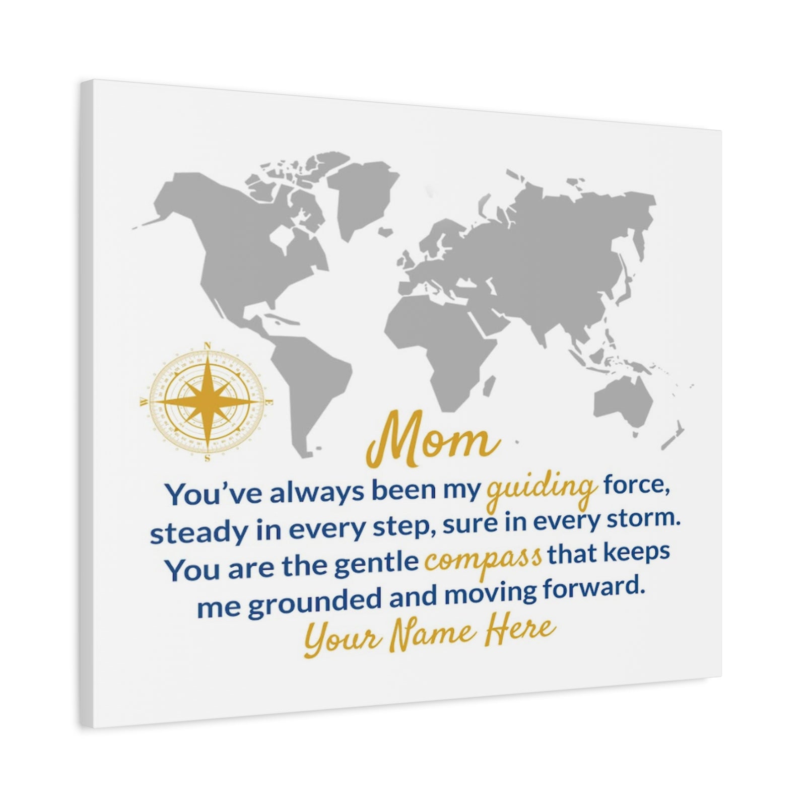 Personalized To Mom Your Love Is My Compass Custom Canvas Wall Art-Express Your Love Gifts