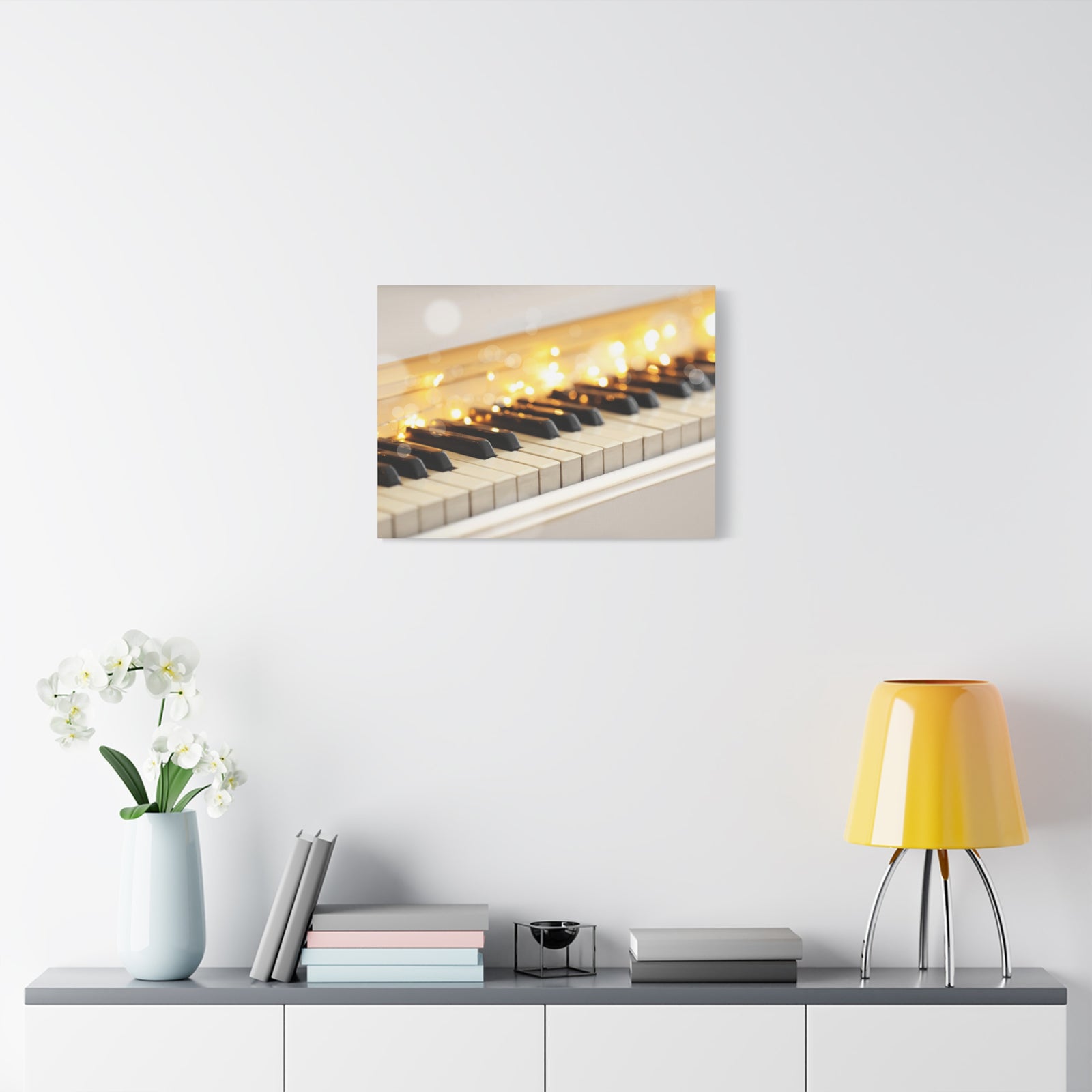 Light up Piano Keys Music Lover's Delight Piano Keyboard Canvas Wall Art for Home Decor Ready-to-Hang-Express Your Love Gifts