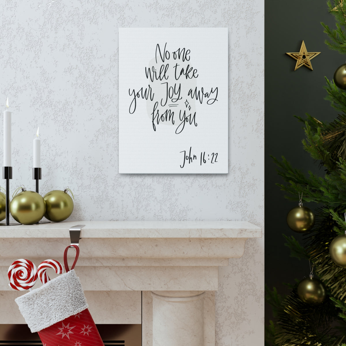 Scripture Walls No One Will Take Your Joy John 16:22 Bible Verse Canvas Christian Wall Art Ready To Hang-Express Your Love Gifts