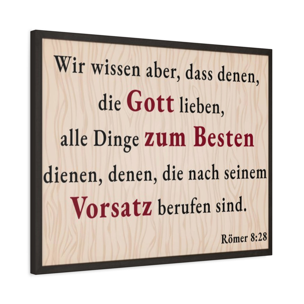 Scripture Walls Römer 8:28 Romans 8:28 German Bible Verse Canvas Christian Wall Art Ready to Hang Unframed-Express Your Love Gifts