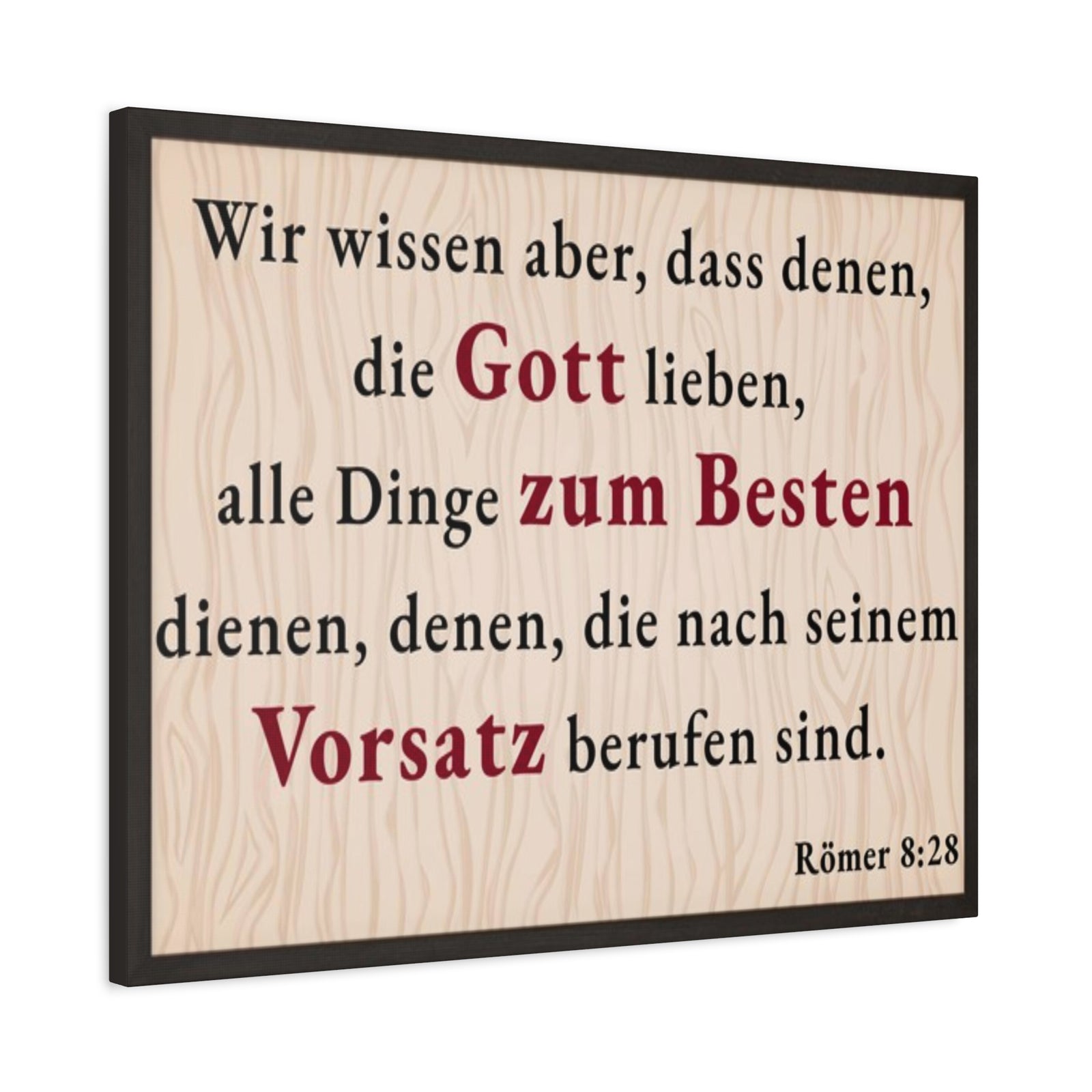 Scripture Walls Römer 8:28 Romans 8:28 German Bible Verse Canvas Christian Wall Art Ready to Hang Unframed-Express Your Love Gifts