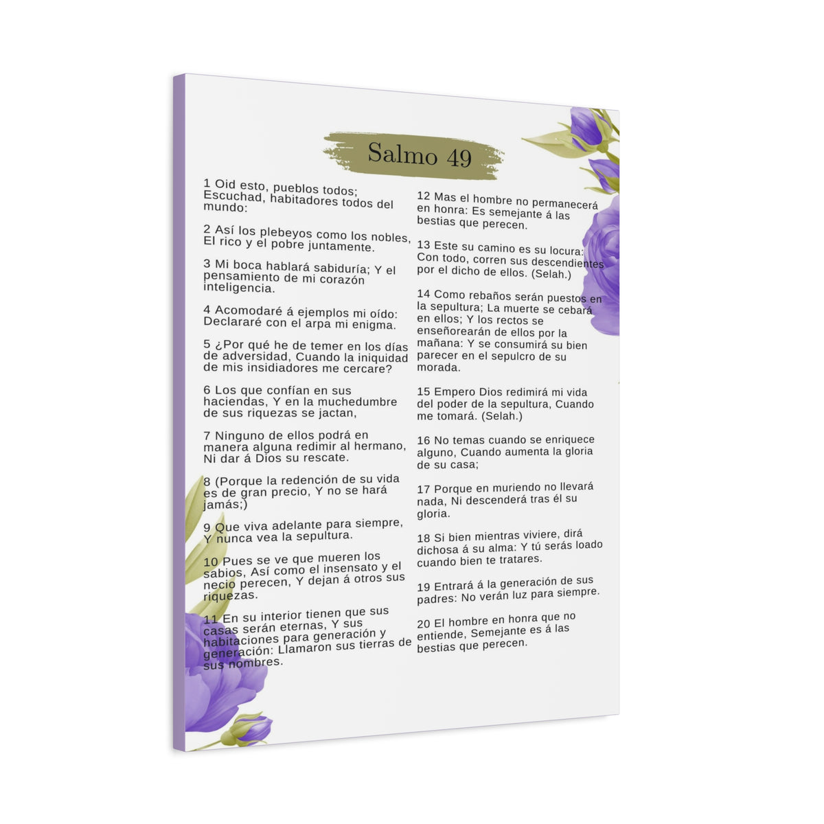 Salmo 49 Impresión De Arte Cristiano en la Pared Lista Para Colgar-Express Your Love Gifts