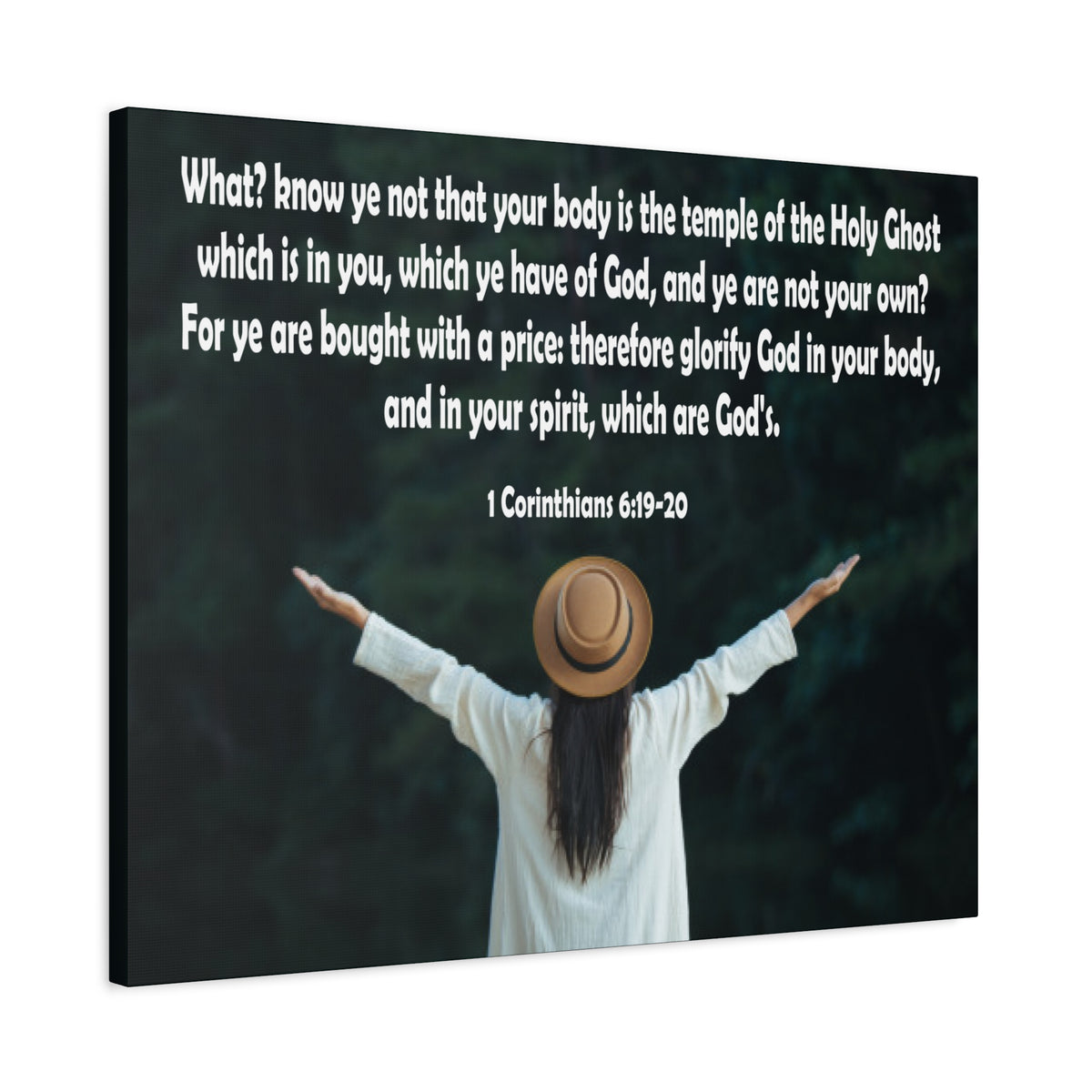 Bible Verse Canvas You Are Not Your Own 1 Corinthians 6:19-20 Christian Home Décor Wall Art Scripture Ready to Hang Faith Print-Express Your Love Gifts