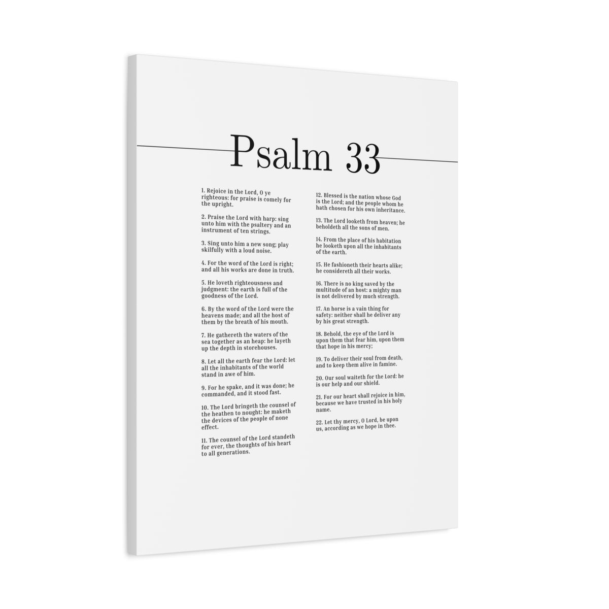 Scripture Canvas Rejoice In The Lord Psalm 33 Christian Wall Art Bible Verse Print Ready to Hang-Express Your Love Gifts