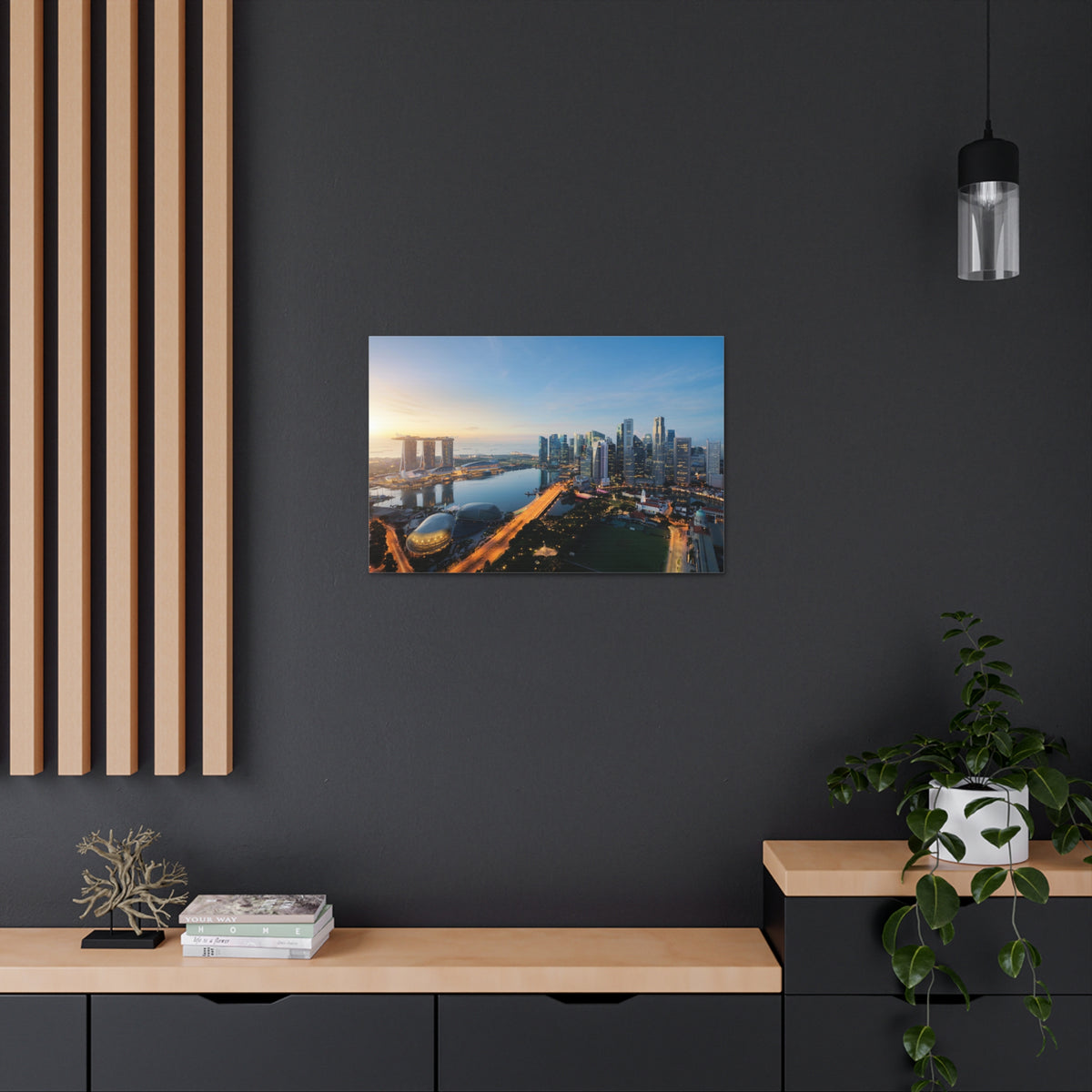 Singapore Daylight Skyline Canvas Artwork High-Quality Breathtaking Stunning Cityscape for Home Decor Ready to Hang-Express Your Love Gifts