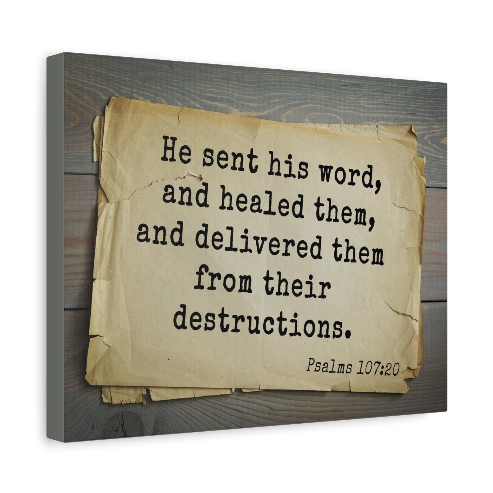 Scripture Walls He Send His Word Psalms 107:20 Bible Verse Canvas Christian Wall Art Bible Verse Print Ready To Hang-Express Your Love Gifts