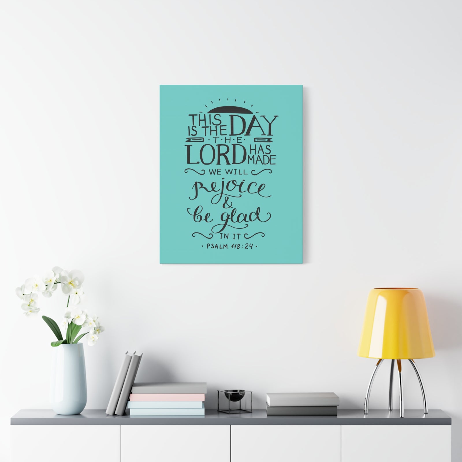 Scripture Canvas The Lord Has Made Psalm 118:24 Christian Wall Art Bible Verse Print Ready to Hang-Express Your Love Gifts