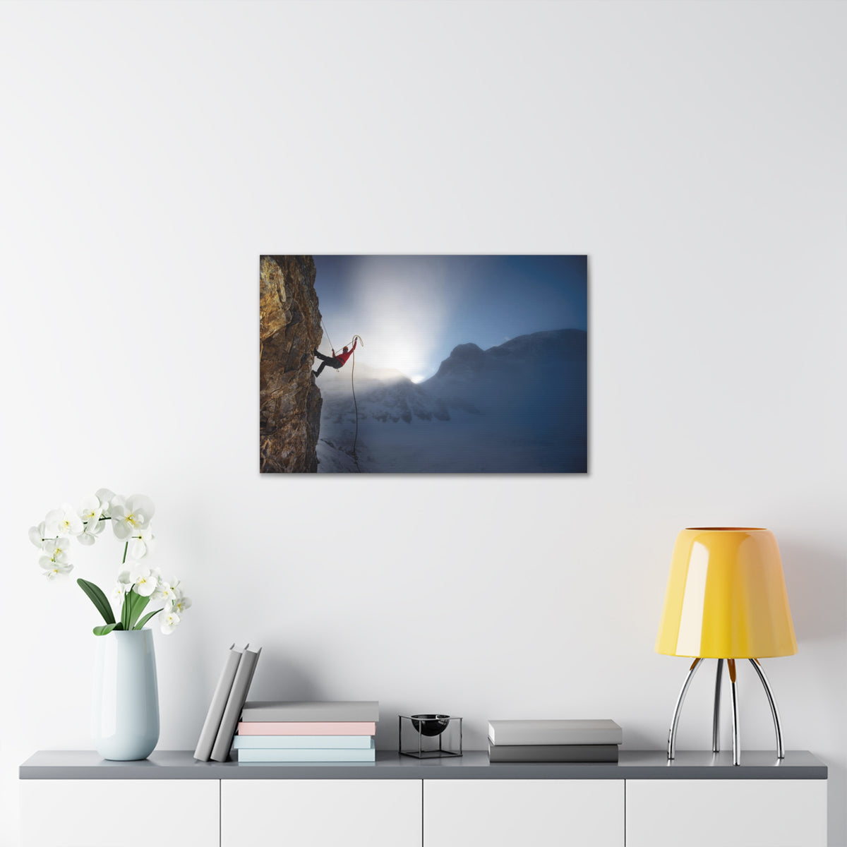 Mountain Rock Climbing Nature Wilderness Photography Canvas Wall Art for Home Decor Ready-to-Hang-Express Your Love Gifts
