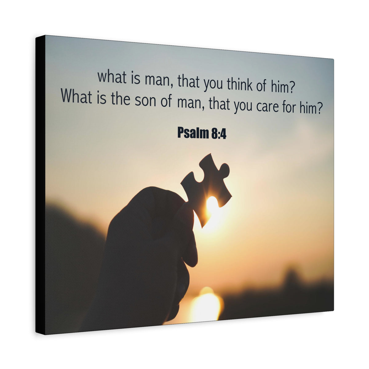 Scripture Canvas What is Man Psalm 8:4 Christian Wall Art Bible Verse Print Ready to Hang-Express Your Love Gifts