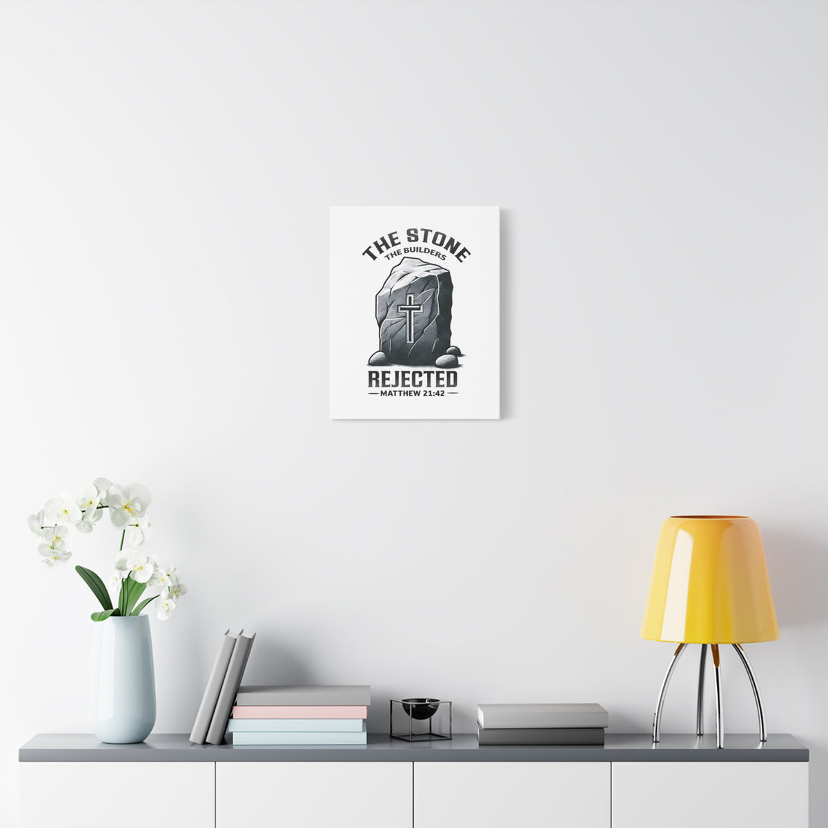 Scripture Walls Matthew 21:42 Rejected Bible Verse Canvas Christian Wall Art Ready to Hang Unframed-Express Your Love Gifts