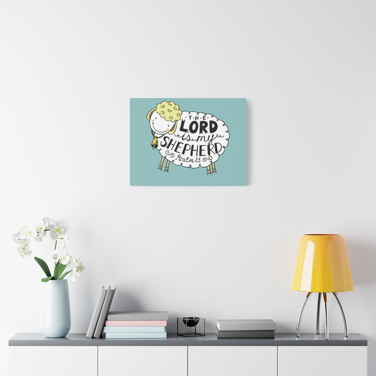 Scripture Canvas The Lord Is My Shepherd Psalm 23 Christian Wall Art Bible Verse Print Ready To Hang-Express Your Love Gifts