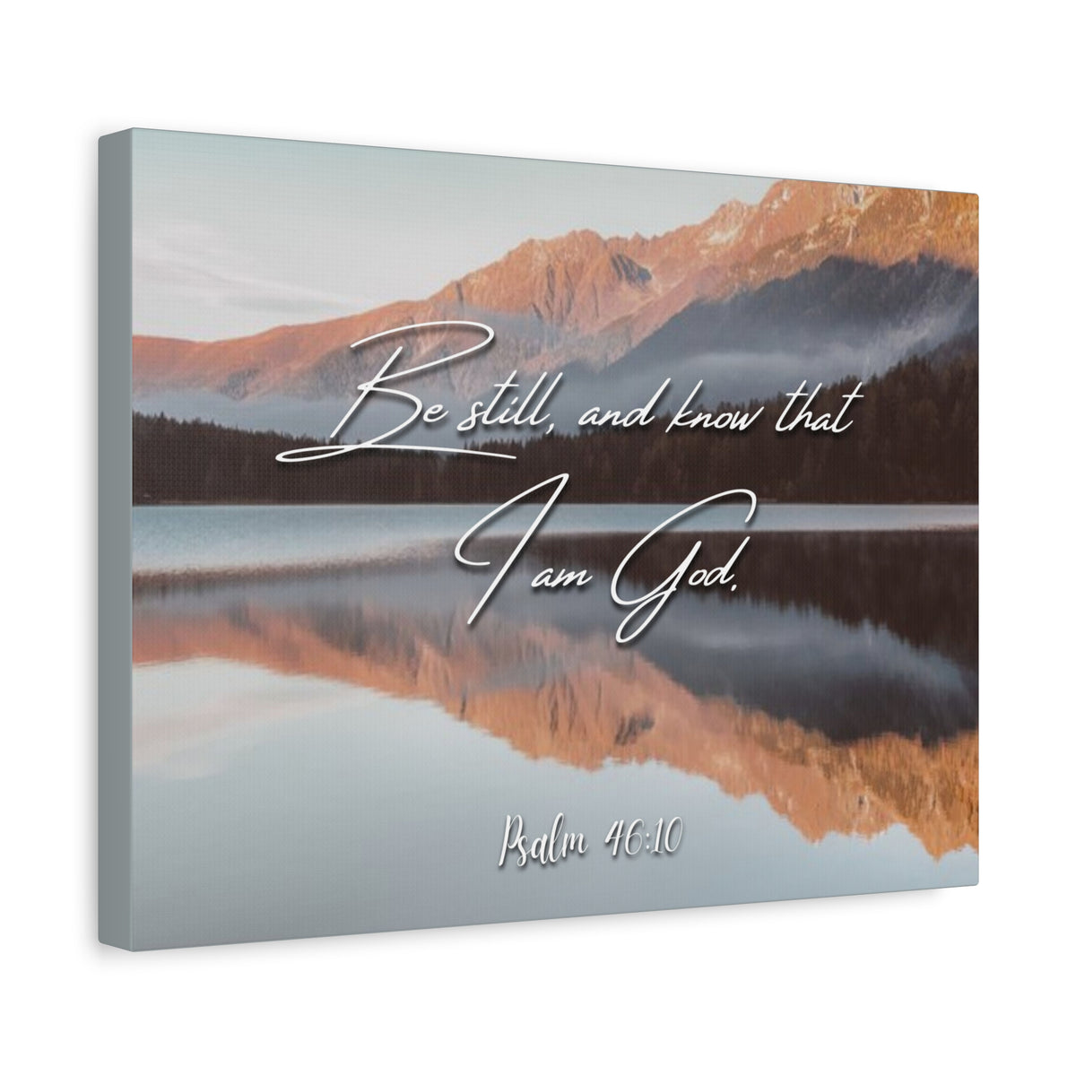 Scripture Canvas Be Still & Know I Am God Psalm 46:10 Christian Wall Art Bible Verse Print Ready to Hang-Express Your Love Gifts