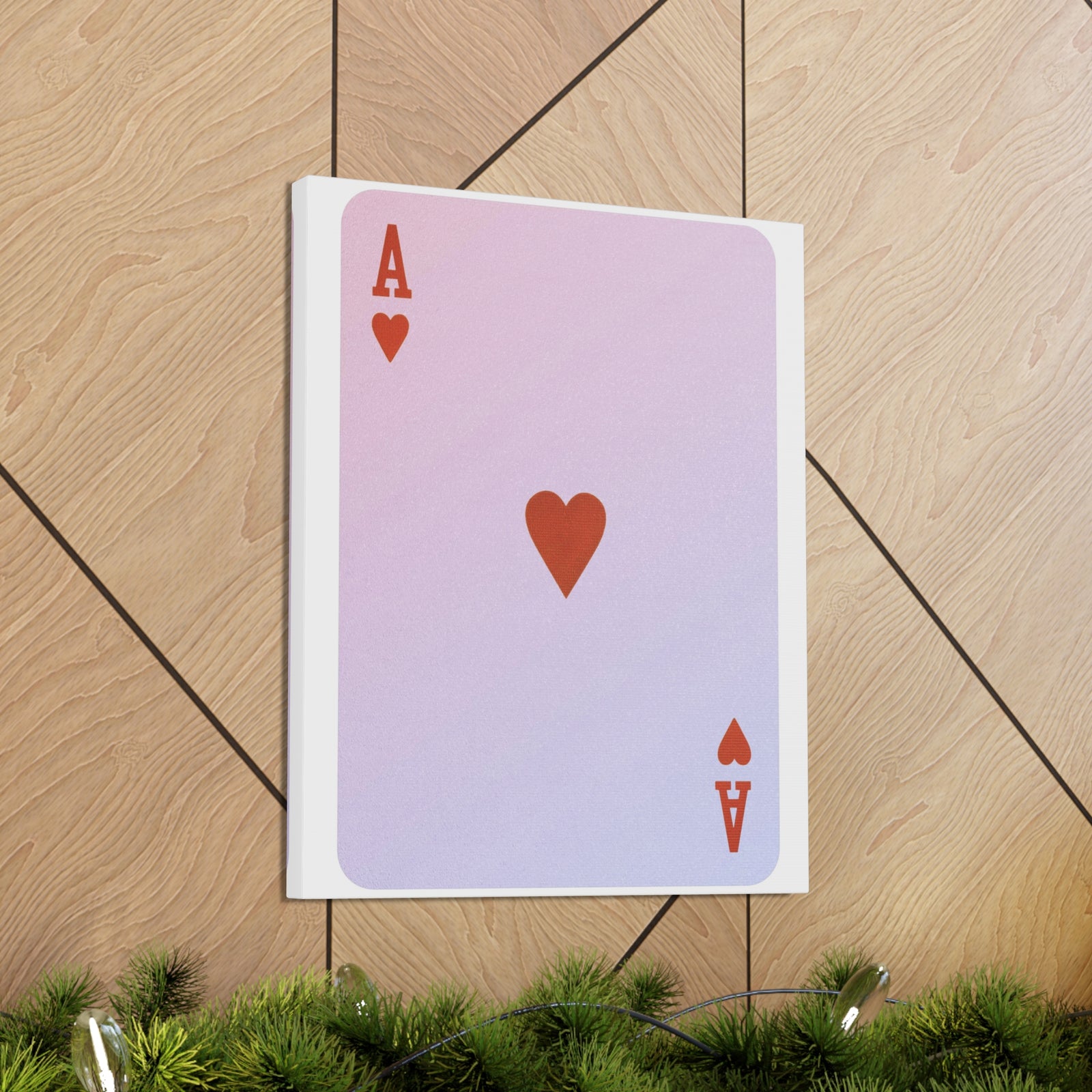 Ace Of Hearts Playing Card Canvas Wall Art for Home Decor Ready-to-Hang-Express Your Love Gifts