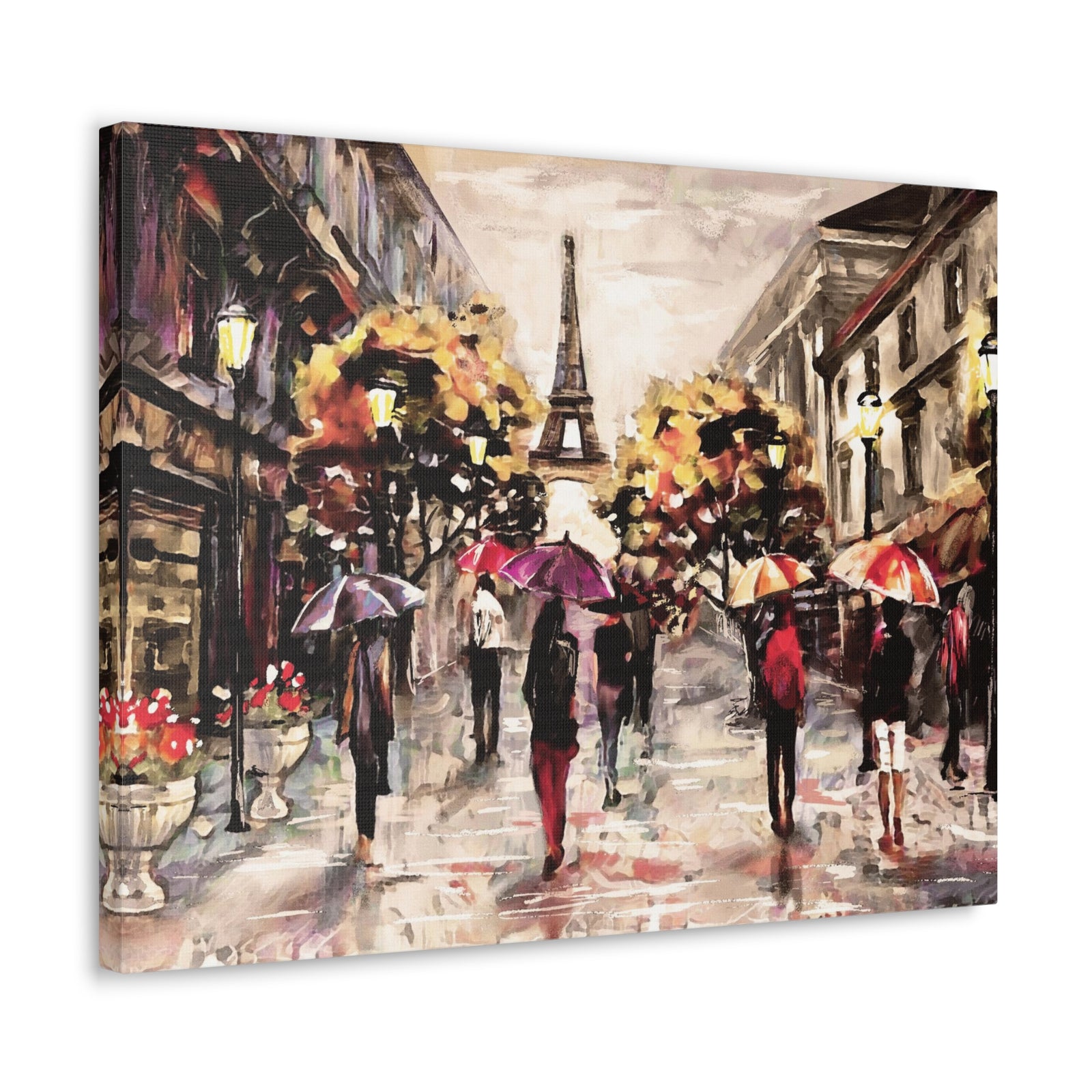 Paris Urban People Walking France Canvas Artwork High-Quality Breathtaking French City for Home Decor Ready to Hang-Express Your Love Gifts
