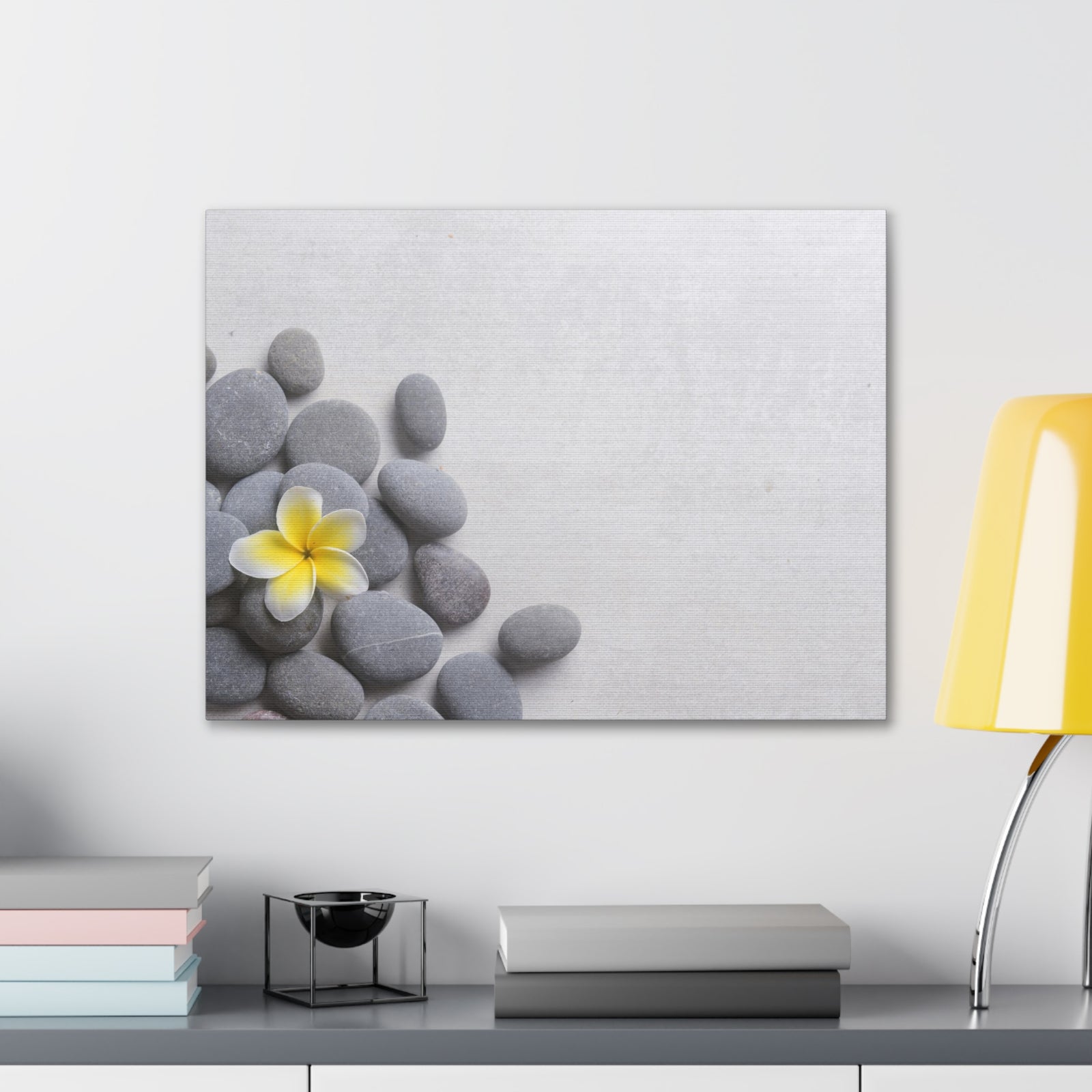 Frangipani and Zen Stones Forest Floral Nature Photography Canvas Wall Art for Home Decor Ready-to-Hang-Express Your Love Gifts