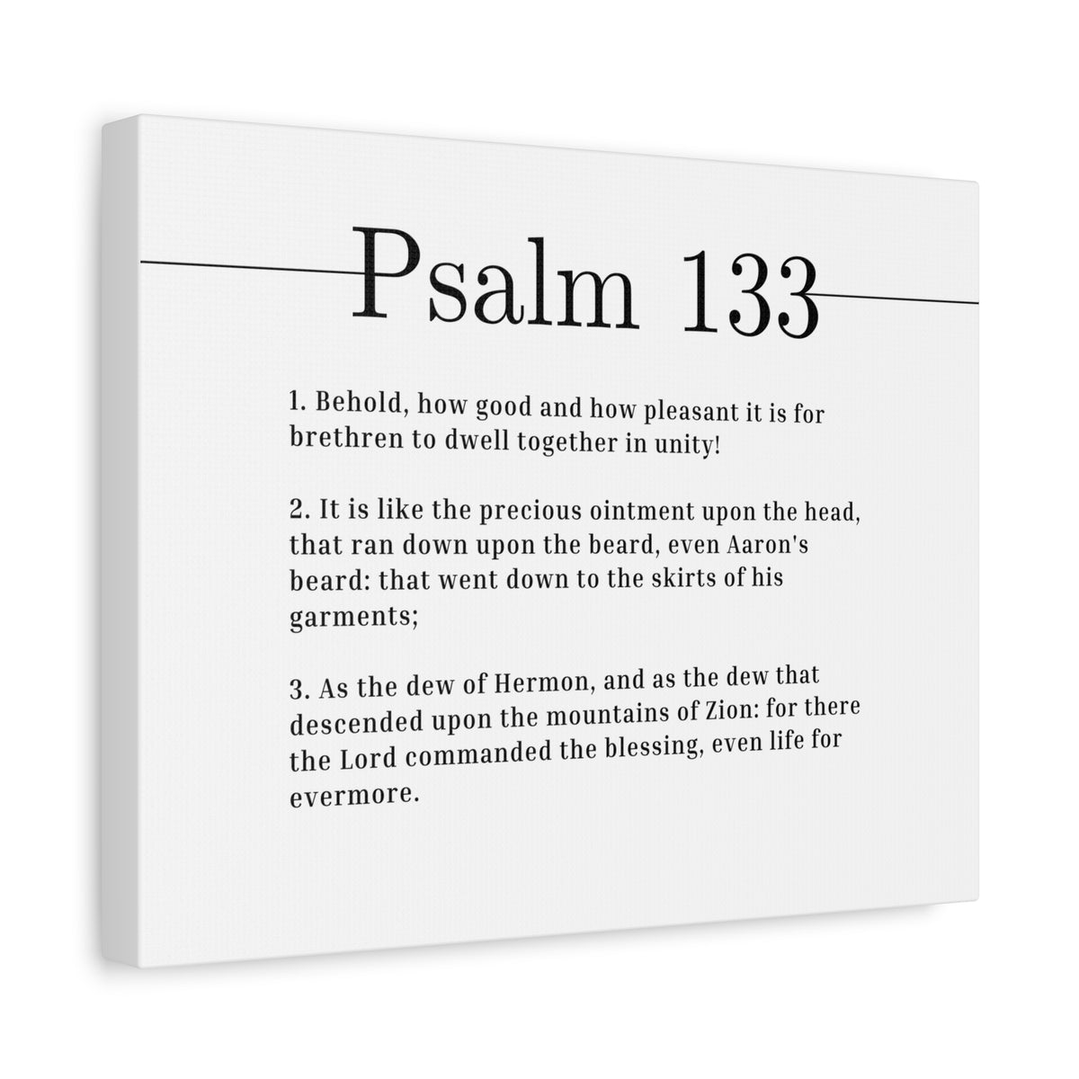 Scripture Canvas Dwell Together In Unity Psalm 133 Christian Wall Art Bible Verse Print Ready to Hang-Express Your Love Gifts