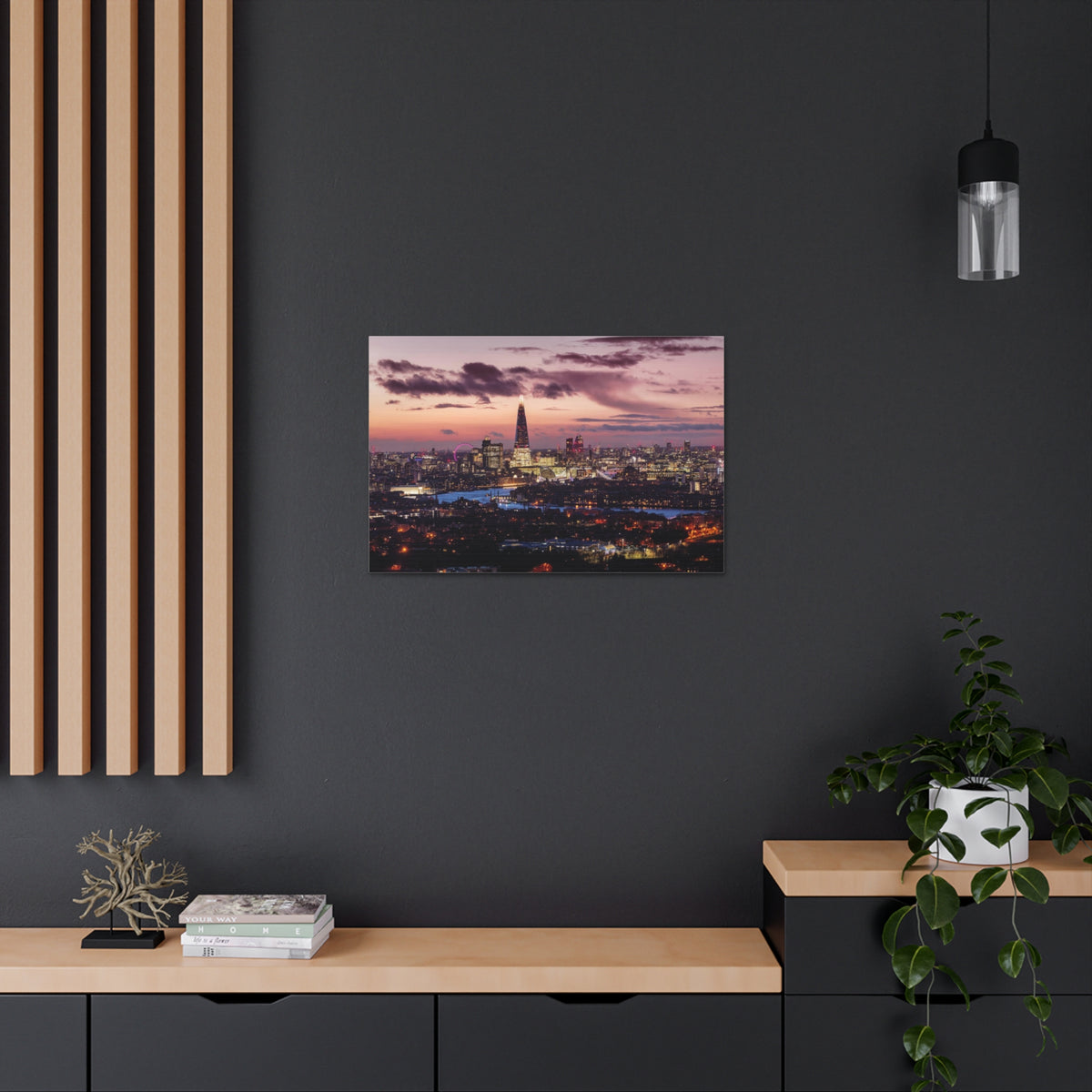 London Night Skyline Canvas Artwork High-Quality Breathtaking Stunning Cityscape for Home Decor Ready to Hang-Express Your Love Gifts