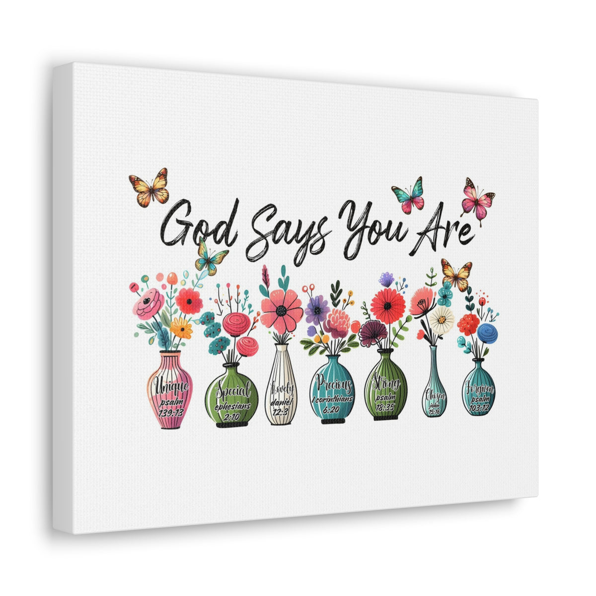 Scripture Walls God Says You Are Bible Verse Canvas Christian Wall Art Ready to Hang Unframed-Express Your Love Gifts