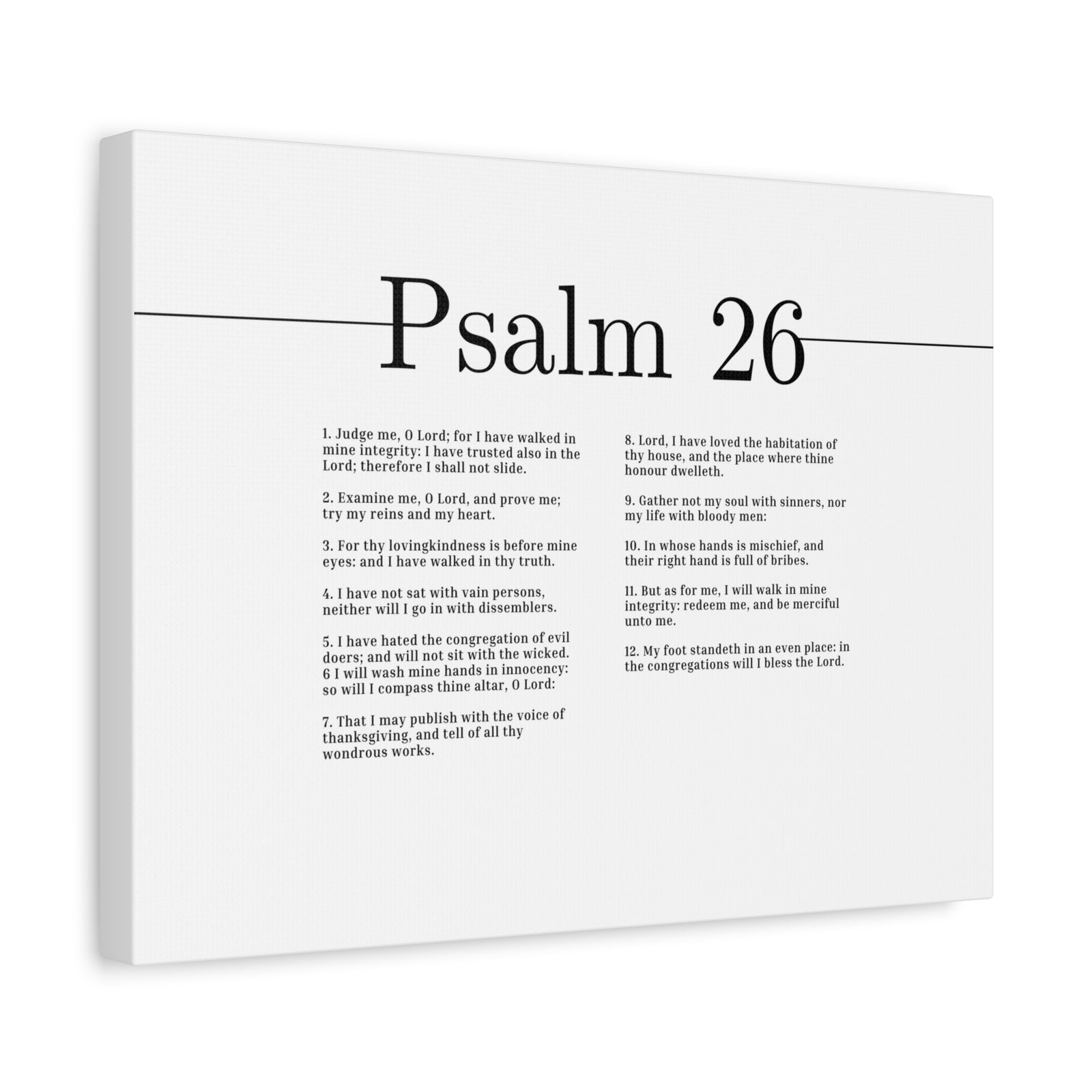 Scripture Canvas Judge Me, O Lord Psalm 26 Christian Wall Art Bible Verse Print Ready to Hang-Express Your Love Gifts