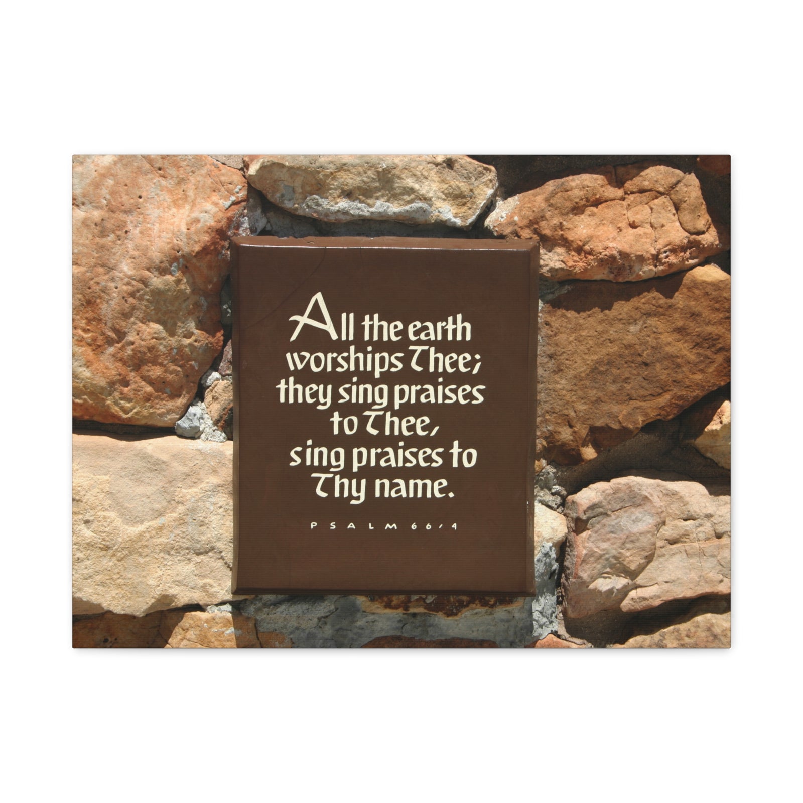 Scripture Walls Worships Thee Psalm 66:4 Bible Verse Canvas Christian Wall Art Ready to Hang-Express Your Love Gifts
