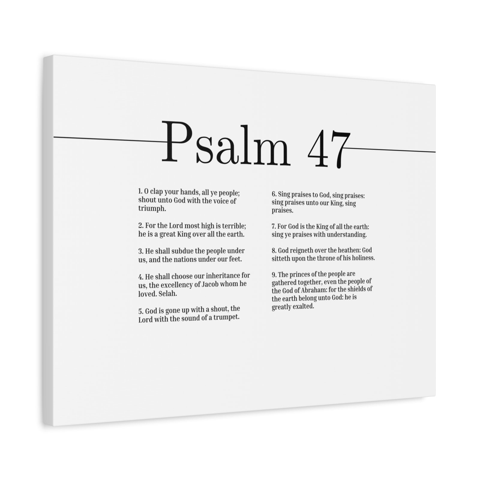 Scripture Canvas For God Is King Psalm 47 Christian Wall Art Bible Verse Print Ready to Hang-Express Your Love Gifts
