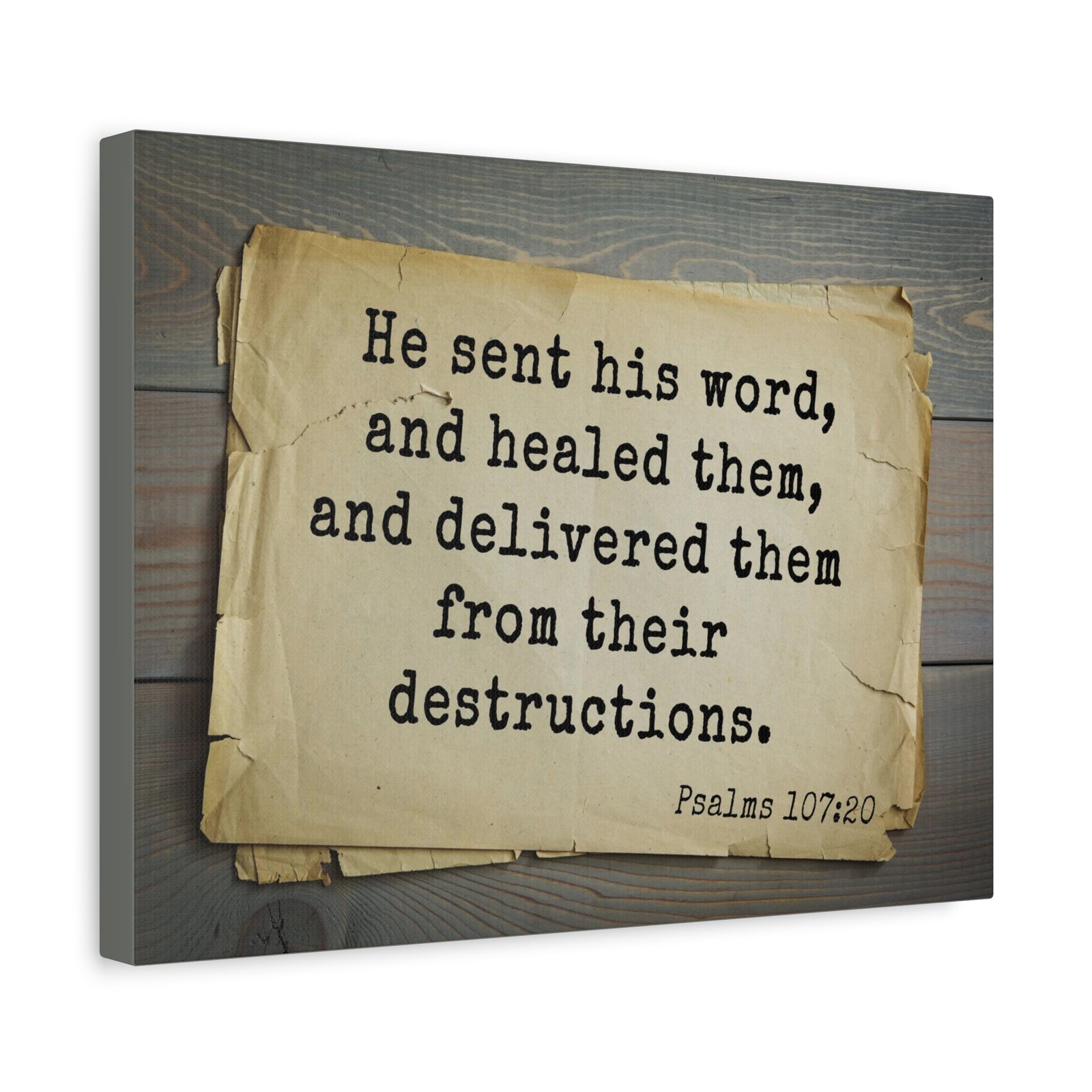 Scripture Walls He Send His Word Psalms 107:20 Bible Verse Canvas Christian Wall Art Bible Verse Print Ready To Hang-Express Your Love Gifts