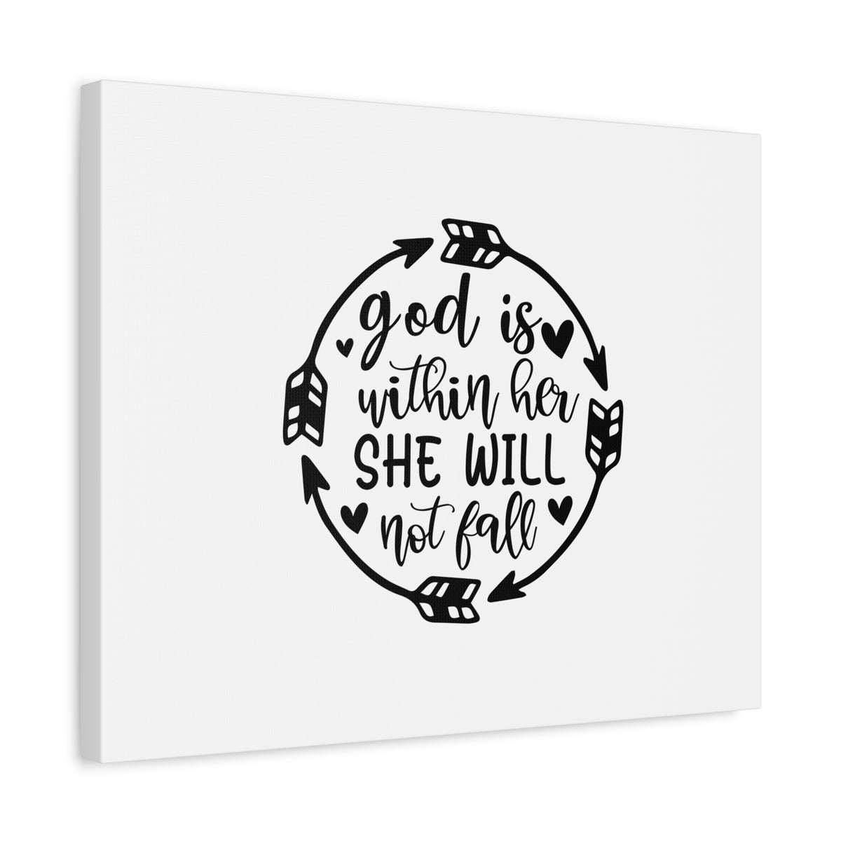 Scripture Canvas God Is Within Her She Will Not Fall Psalm 46:5 Christian Wall Art Bible Verse Print Ready to Hang-Express Your Love Gifts