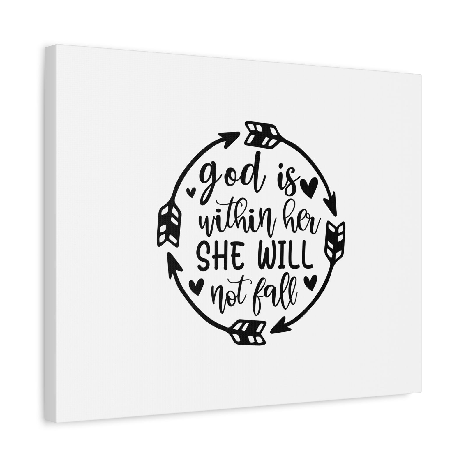 Scripture Canvas God Is Within Her She Will Not Fall Psalm 46:5 Christian Wall Art Bible Verse Print Ready to Hang-Express Your Love Gifts
