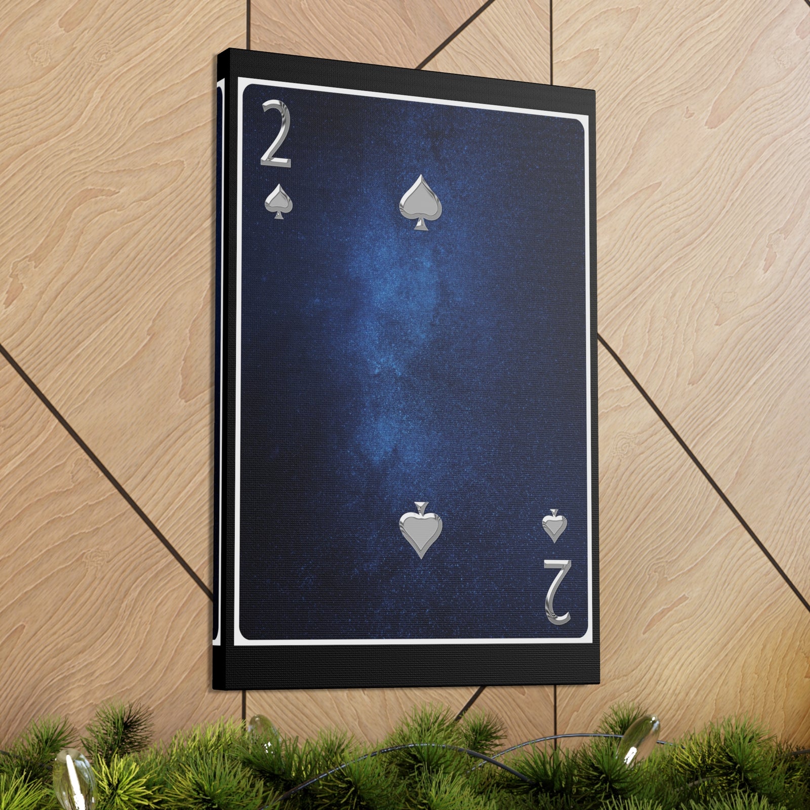 Two Of Spades Space Background Playing Card Canvas Wall Art for Home Decor Ready-to-Hang-Express Your Love Gifts