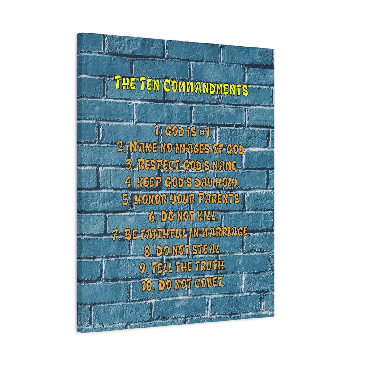Scripture Canvas 10 Commandments For Kids Brick Wall Christian Wall Art Print Ready to Hang-Express Your Love Gifts