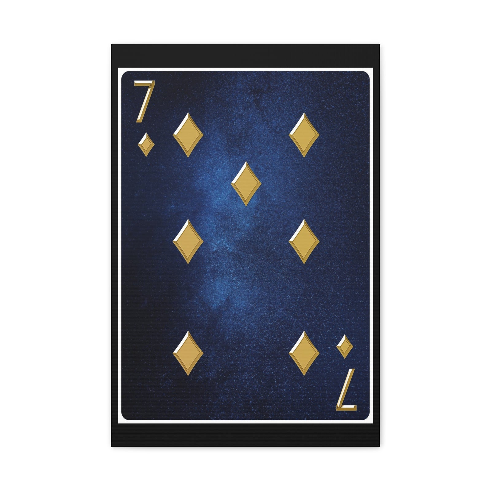 Seven Of Diamonds Space Background Playing Card Canvas Wall Art for Home Decor Ready-to-Hang-Express Your Love Gifts
