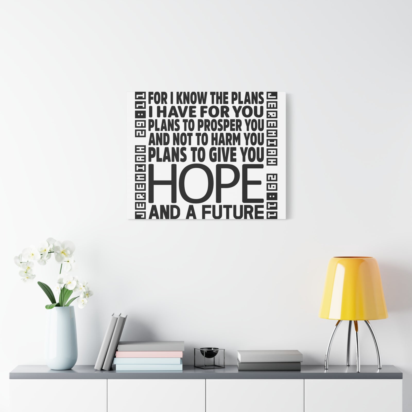Scripture Walls Jeremiah 29:11 Hope and Future Bible Verse Canvas Christian Wall Art Ready to Hang Unframed-Express Your Love Gifts