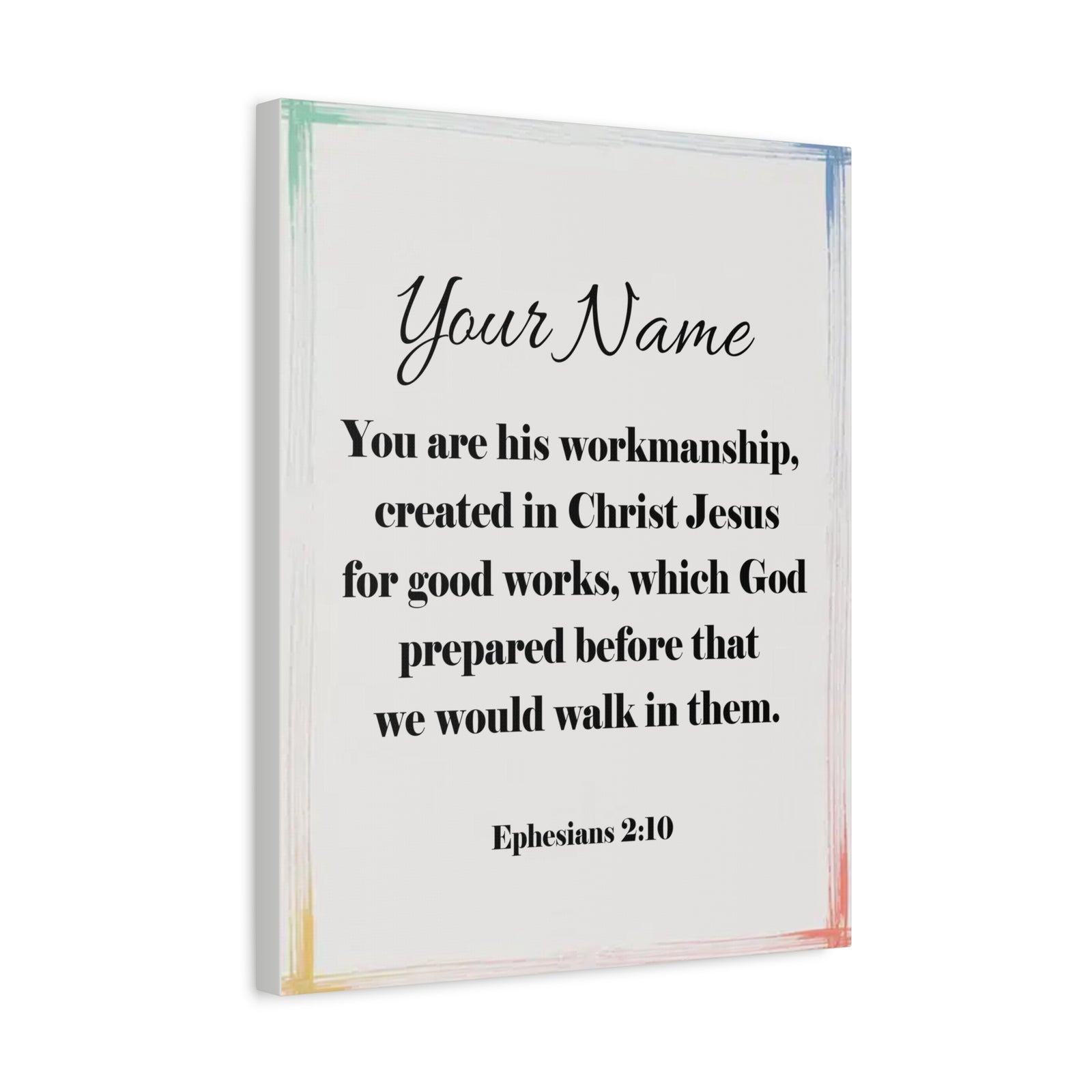 Scripture Walls Personalized Ephesians 2:10 Bible Chapter Canvas Christian Wall Art Ready to Hang-Express Your Love Gifts