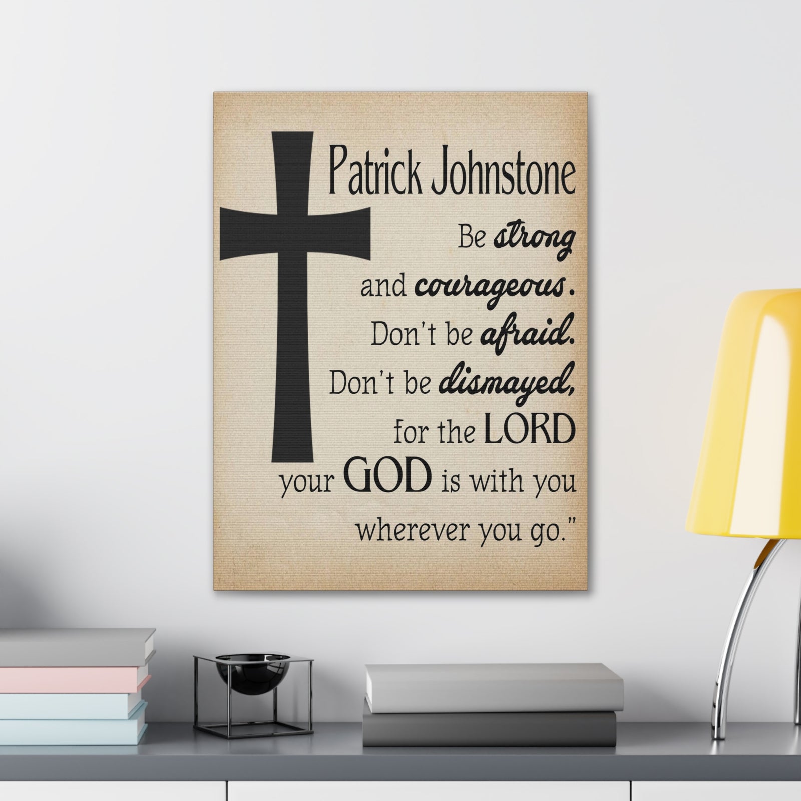 Scripture Walls Personalized Joshua 1:9 Cross Bible Chapter Canvas Christian Wall Art Ready to Hang-Express Your Love Gifts