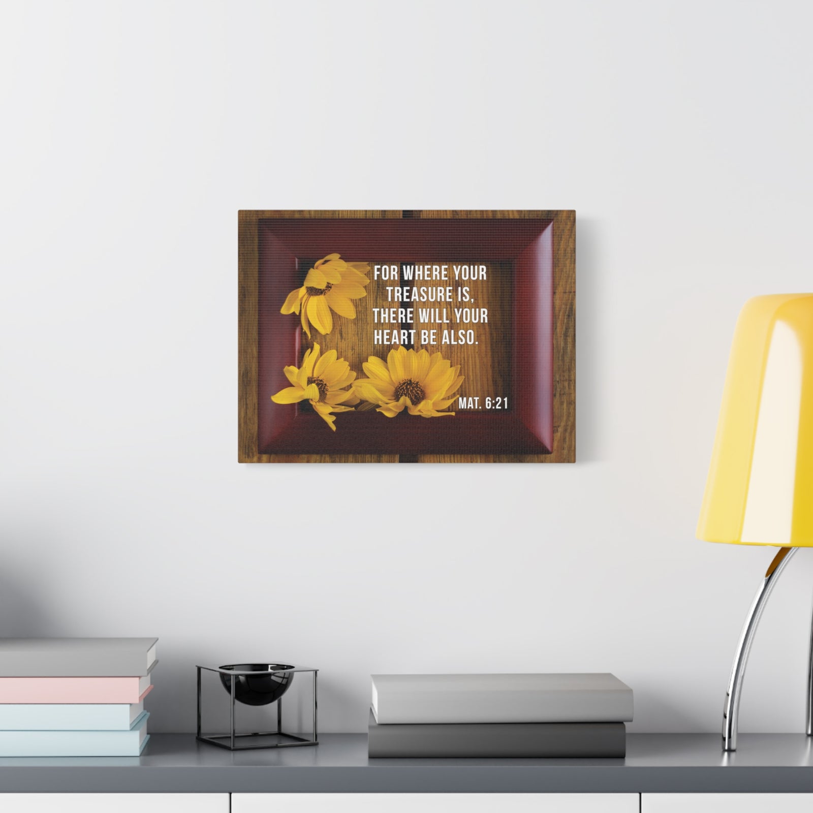 Scripture Walls Will Your Heart Matthew 6:21 Bible Verse Canvas Christian Wall Art Bible Verse Print Ready To Hang-Express Your Love Gifts
