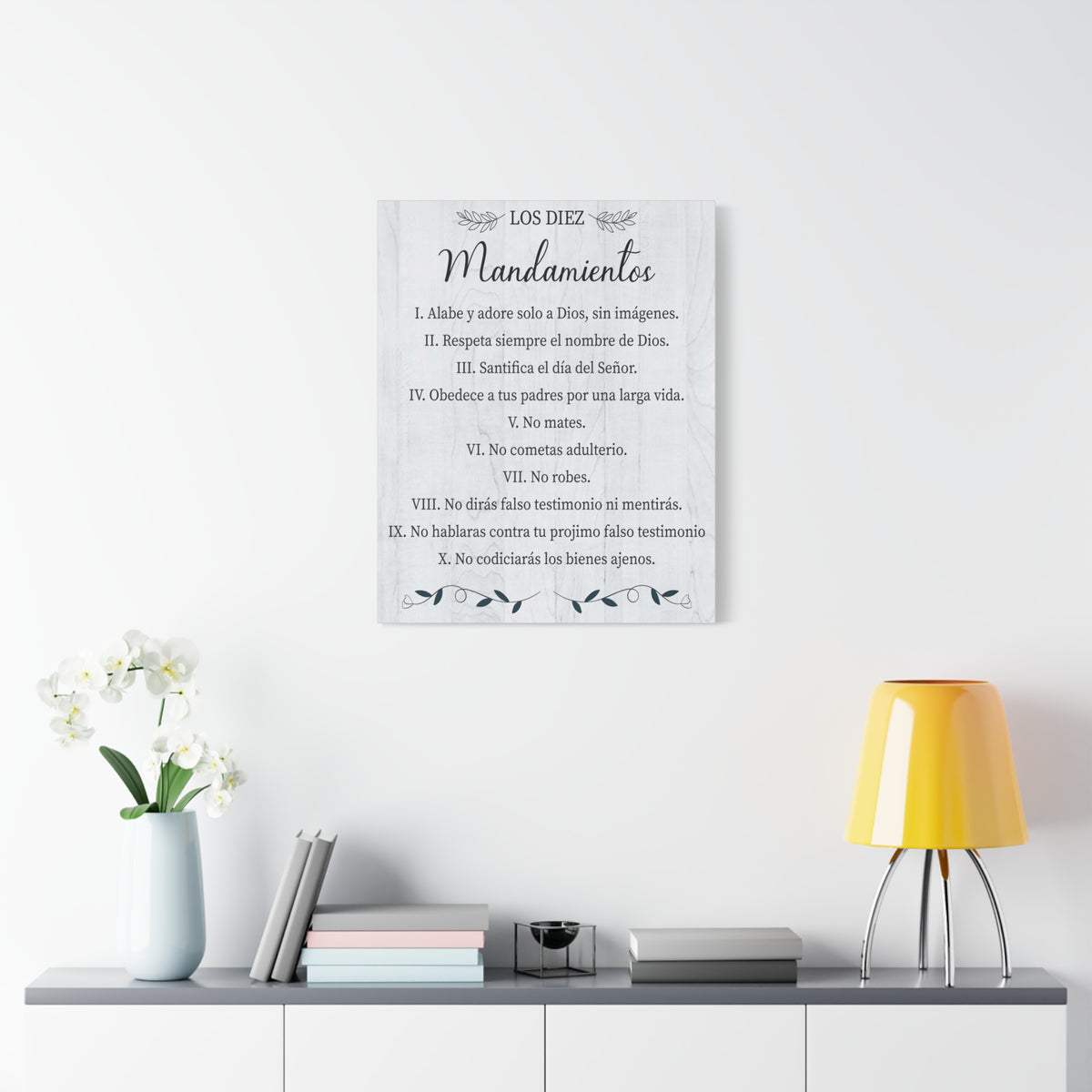 Los Diez Mandamientos 10 Commandments Exodus 20:2-17 Spanish Portrait Christian Wall Art Bible Verse Print Ready to Hang-Express Your Love Gifts