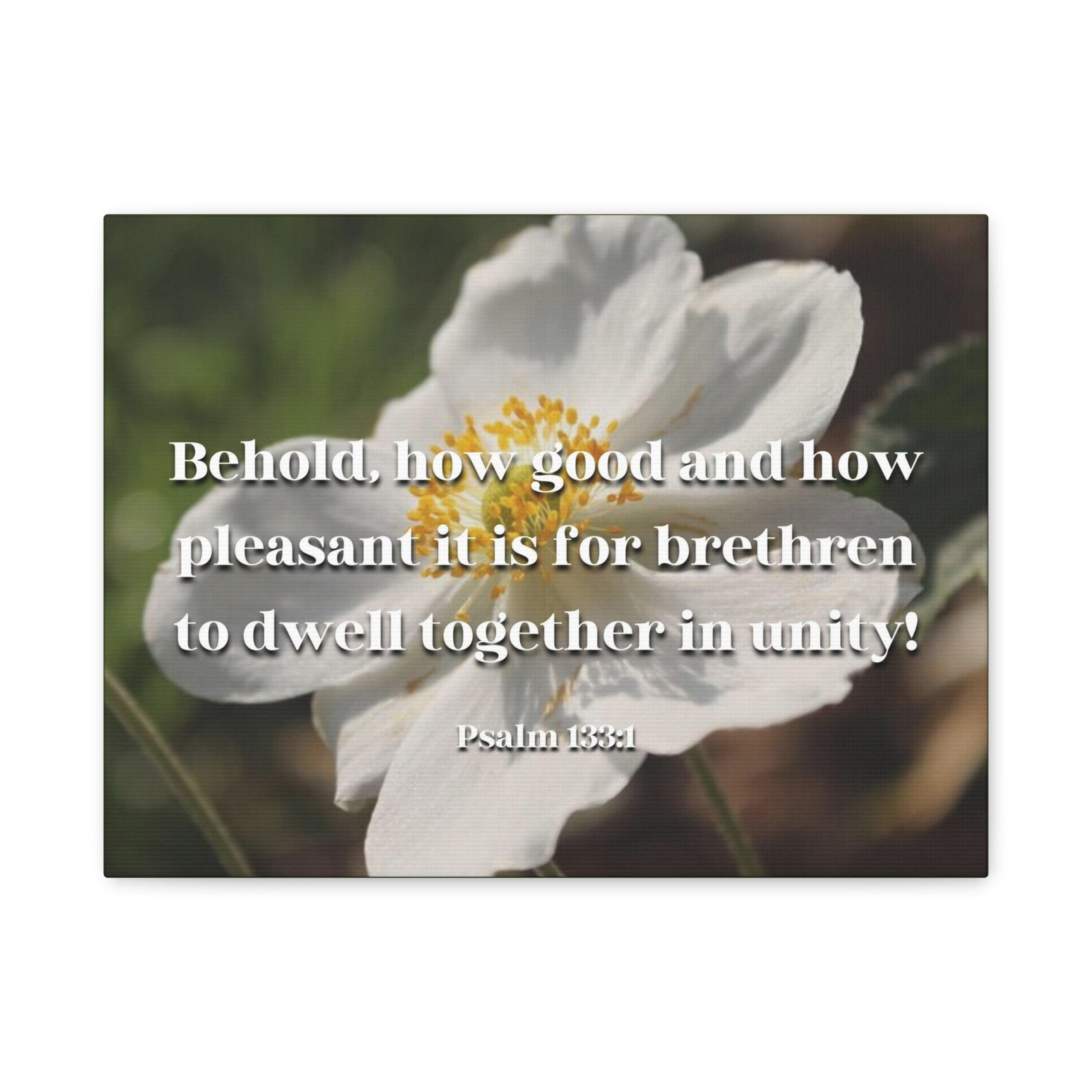 Scripture Canvas Dwell Together In Unity Psalm 13:31 Christian Wall Art Bible Verse Print Ready to Hang-Express Your Love Gifts