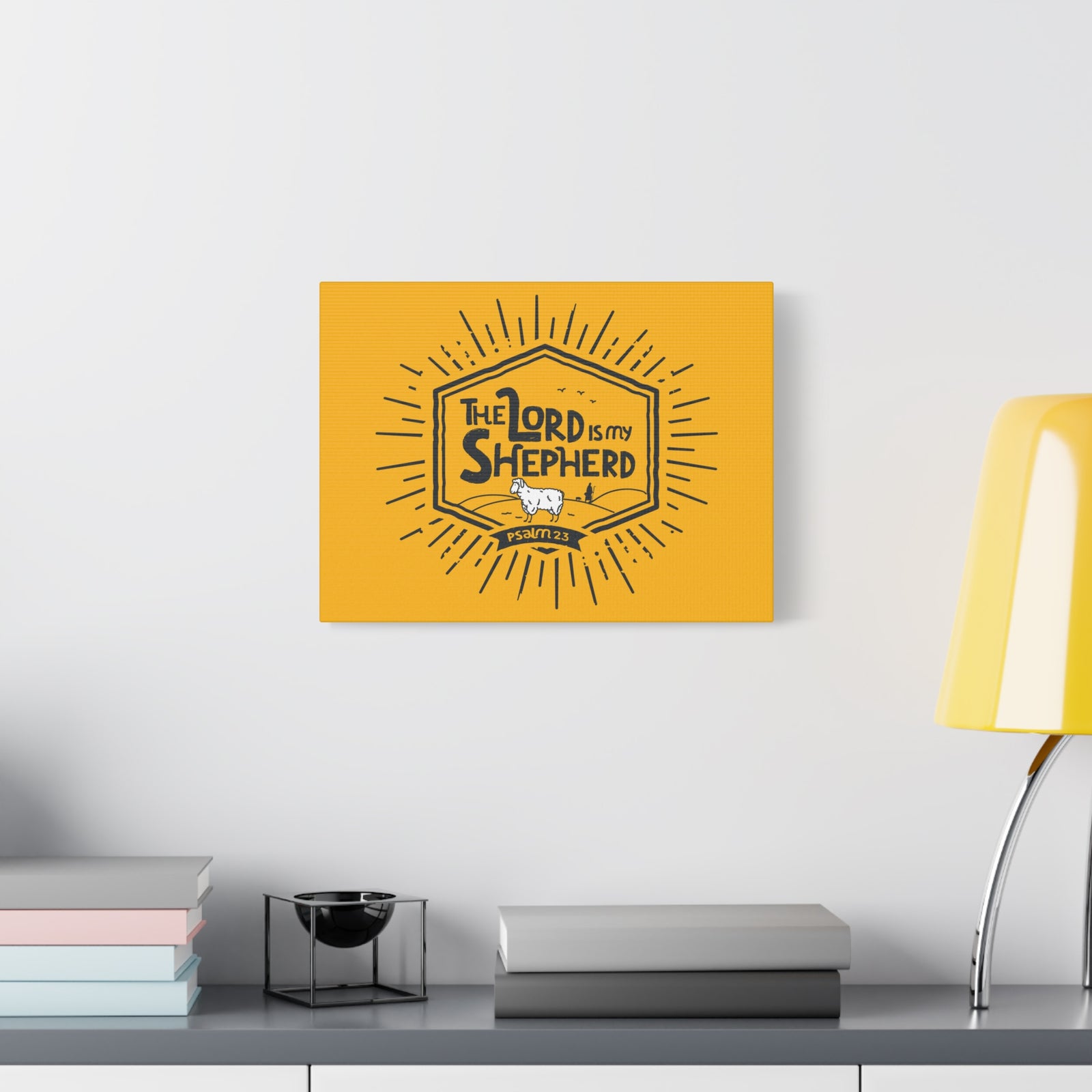 Scripture Canvas The Lord Is My Shepherd Psalm 23 Christian Wall Art Bible Verse Print Ready To Hang-Express Your Love Gifts